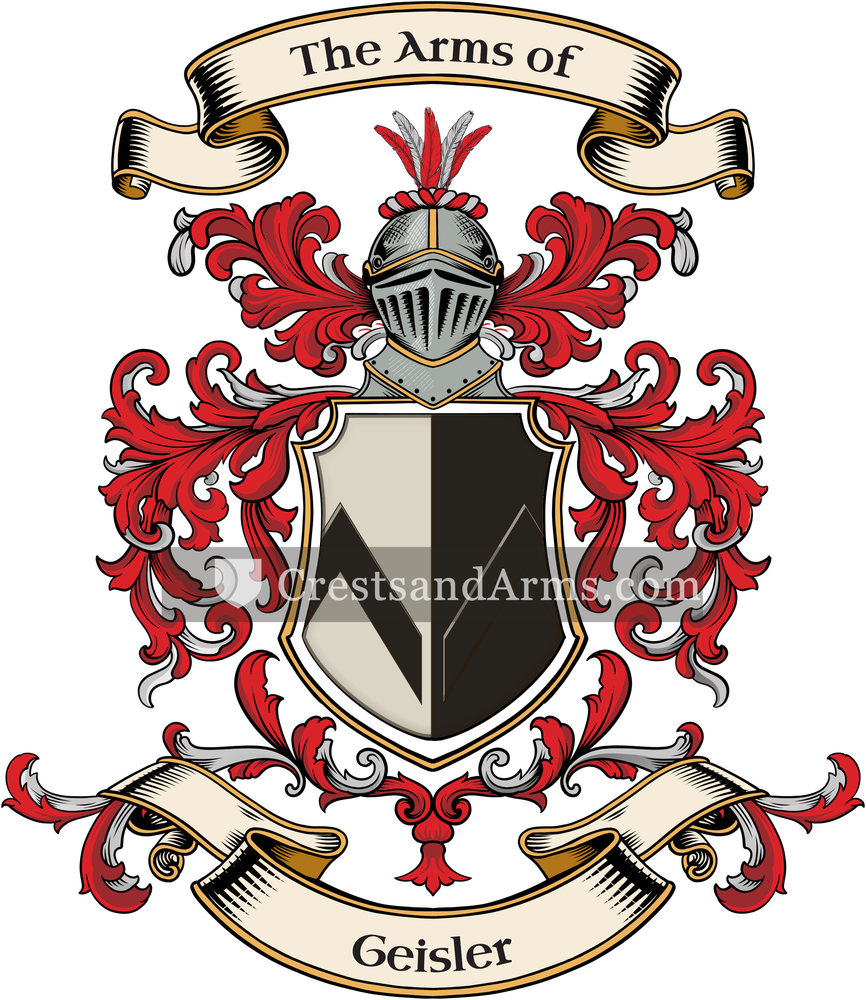 The Geisler coat of arms, drawn from the recorded blazon