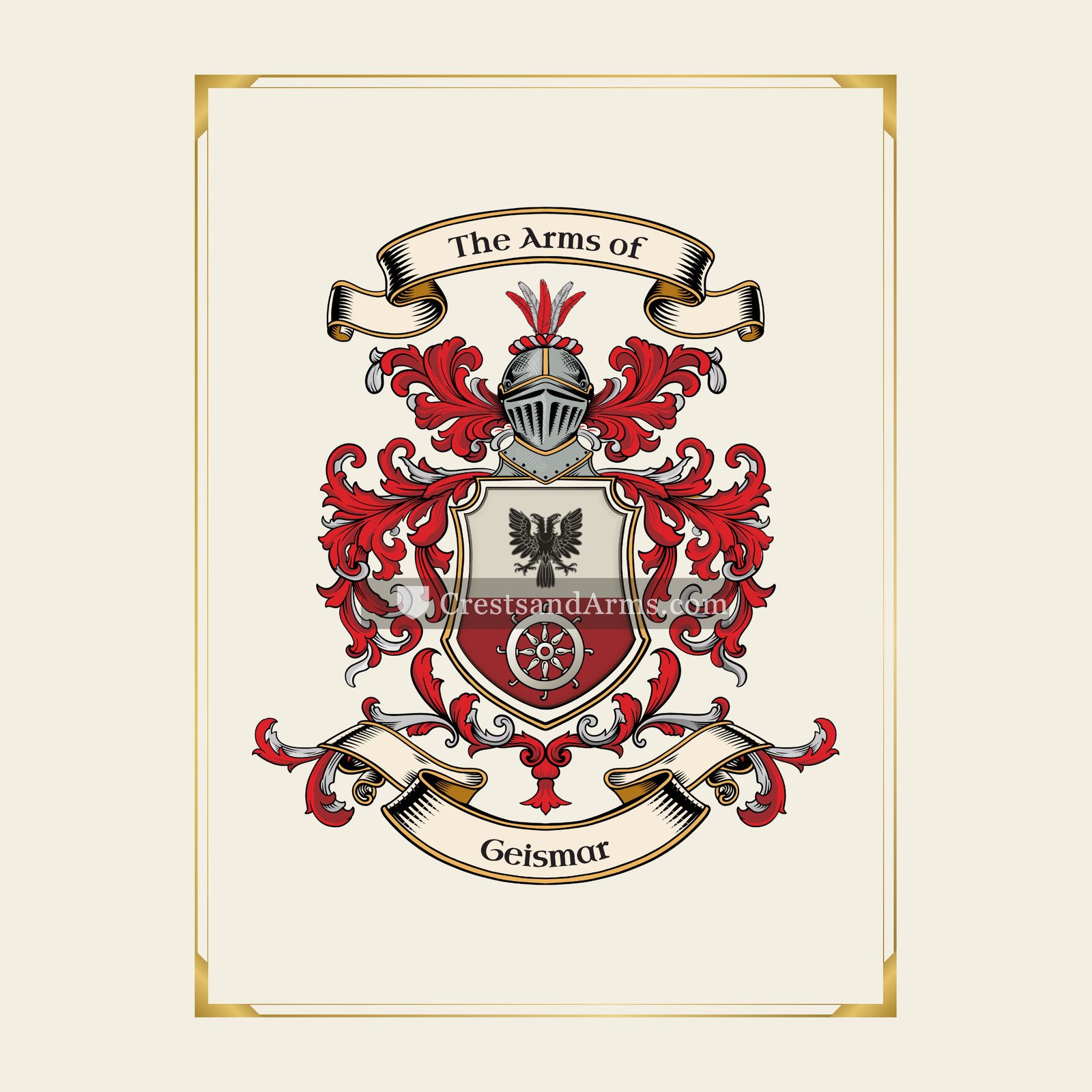With gold border