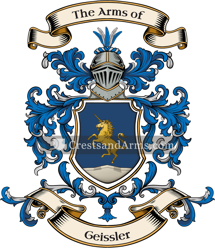 The Geissler coat of arms, drawn from the recorded blazon