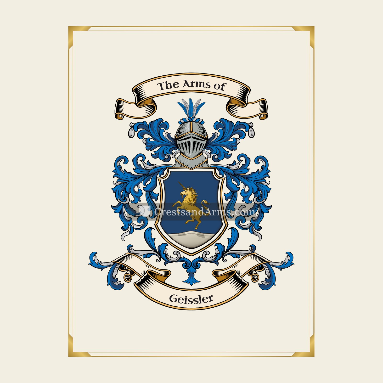With gold border