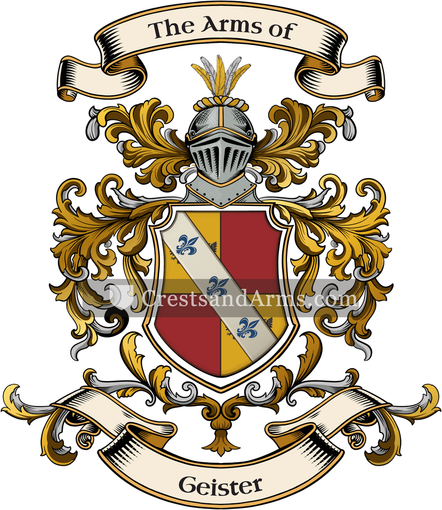 The Geister coat of arms, drawn from the recorded blazon