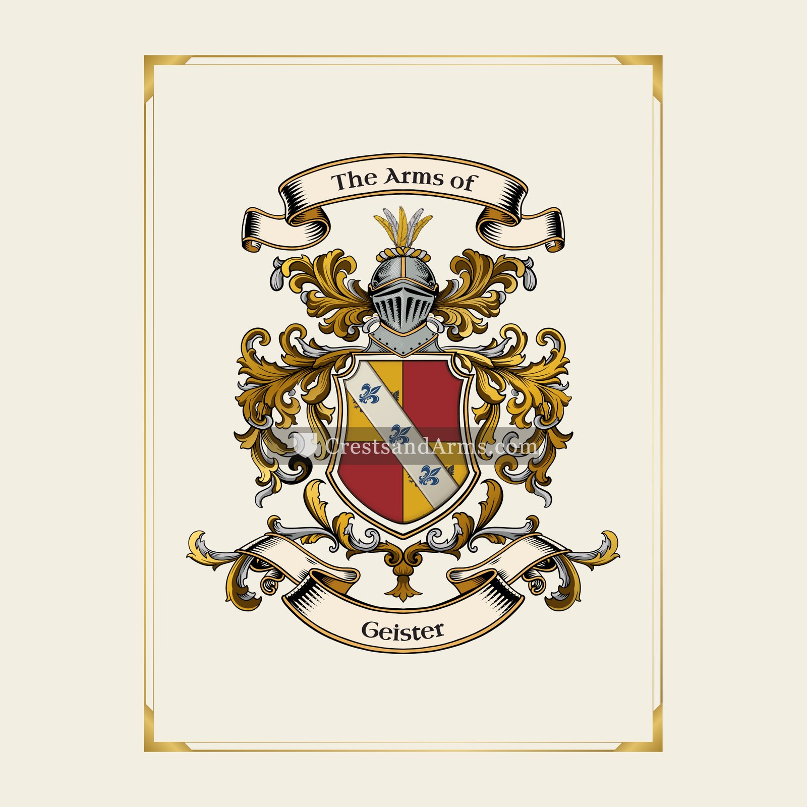 With gold border