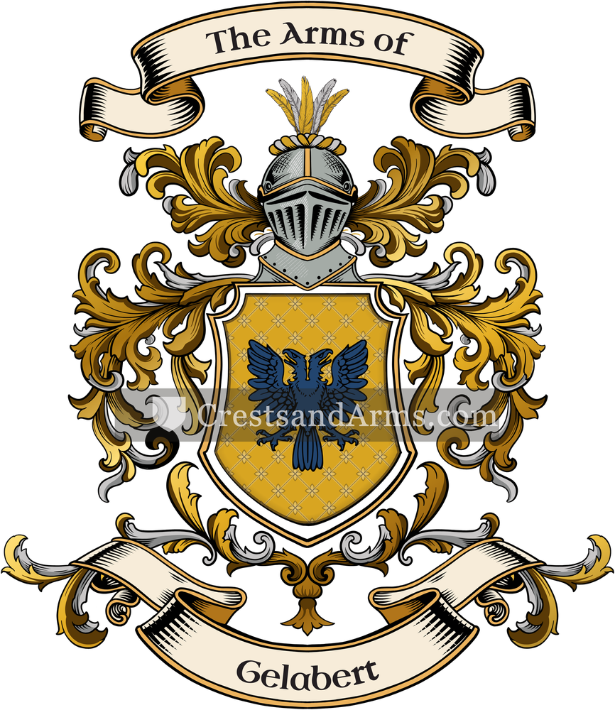 The Gelabert coat of arms, drawn from the recorded blazon