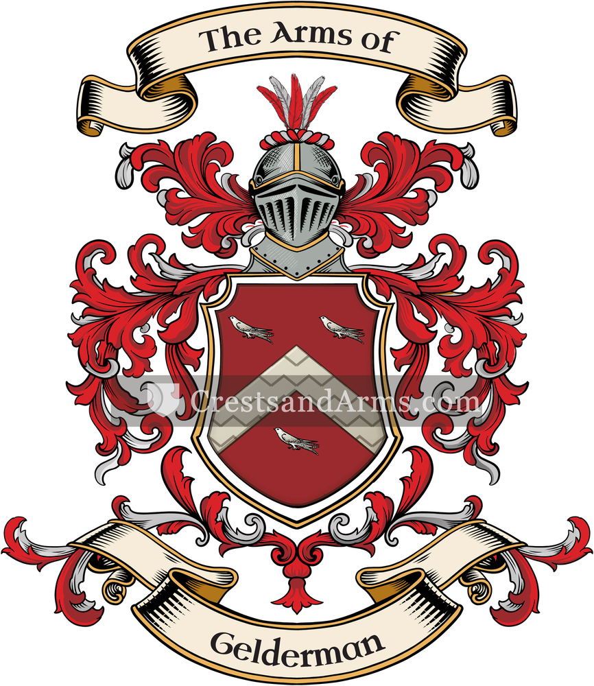 The Gelderman coat of arms, drawn from the recorded blazon