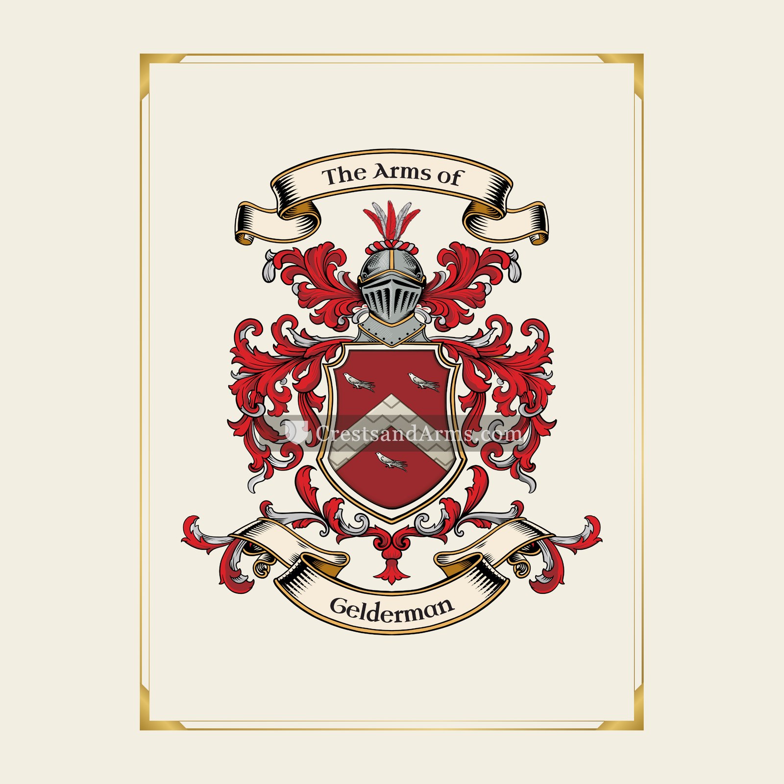 With gold border
