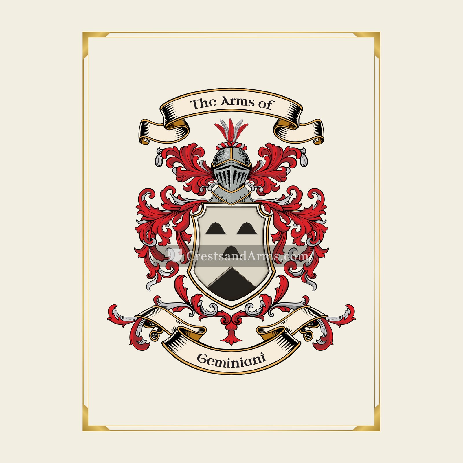 With gold border