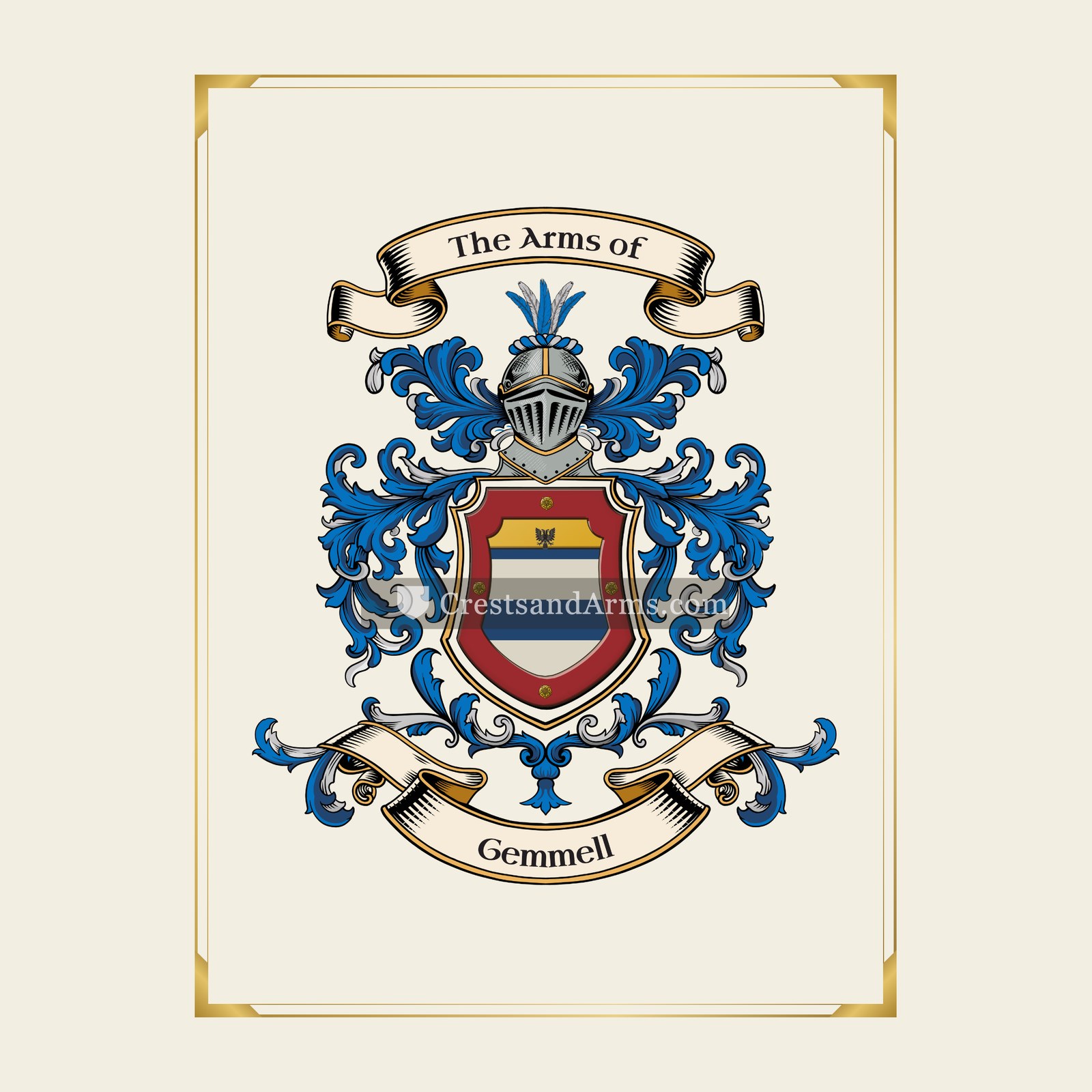 With gold border