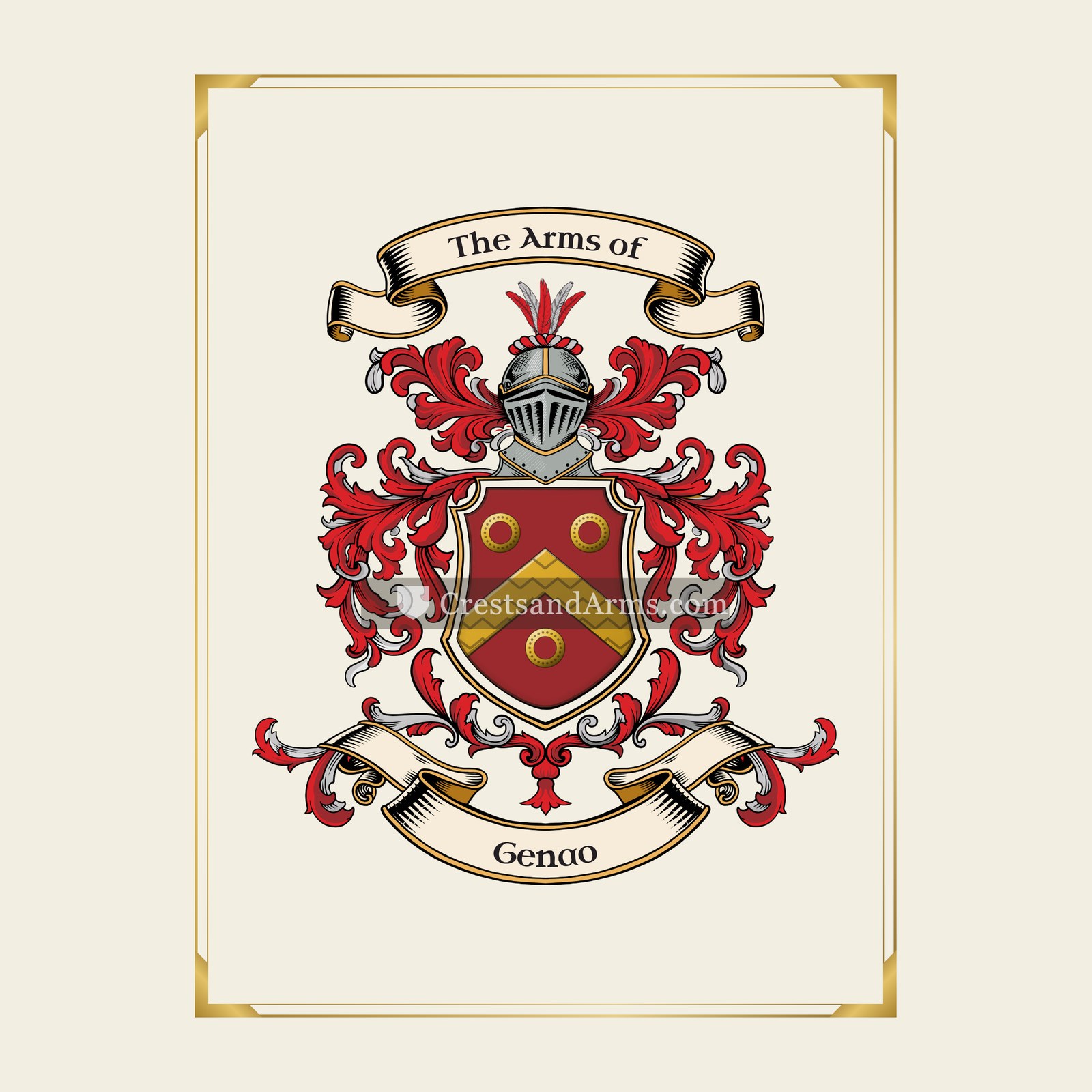 With gold border