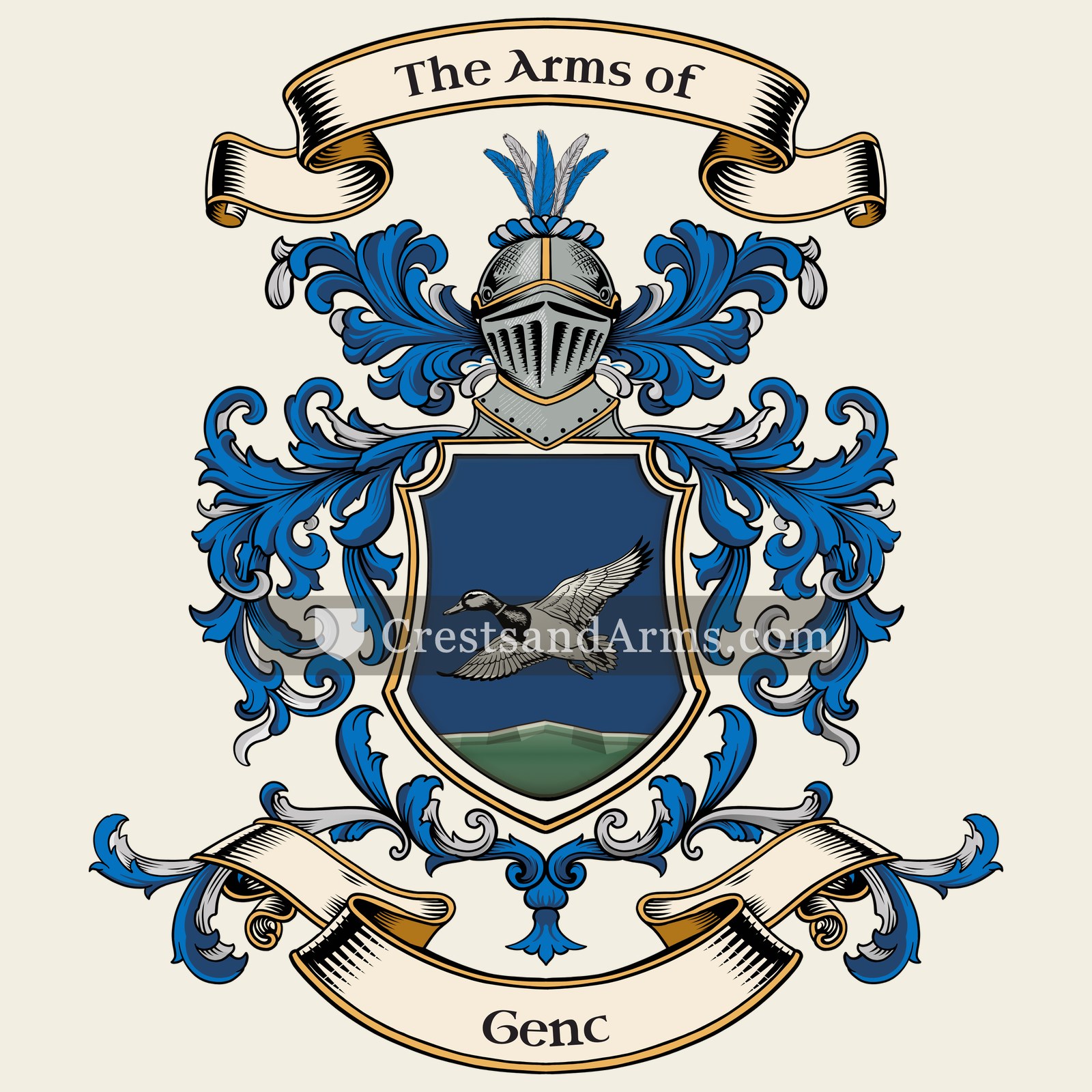 The Genc coat of arms, drawn from the recorded blazon