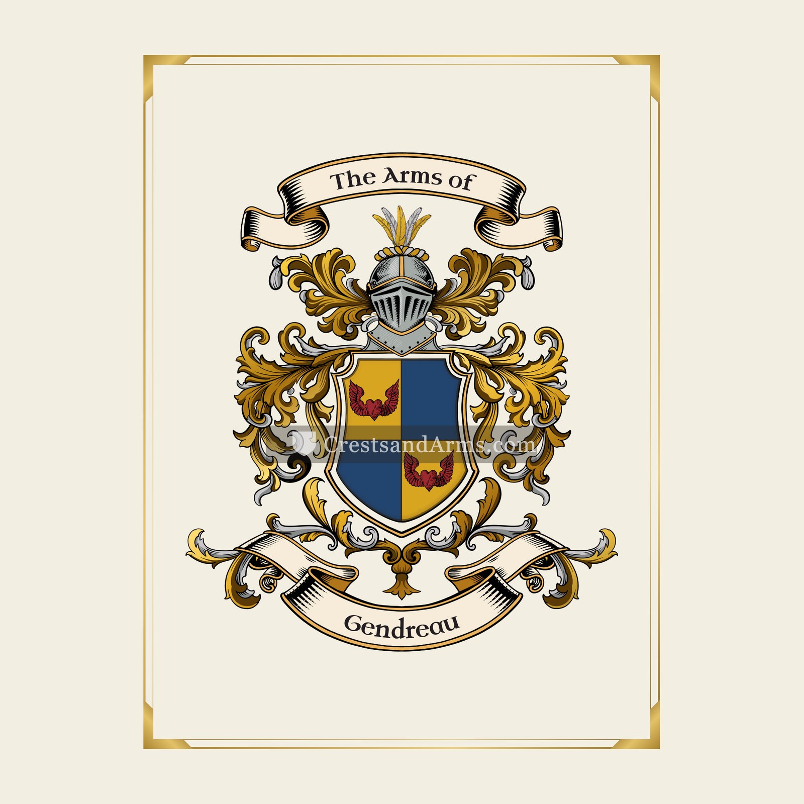 With gold border