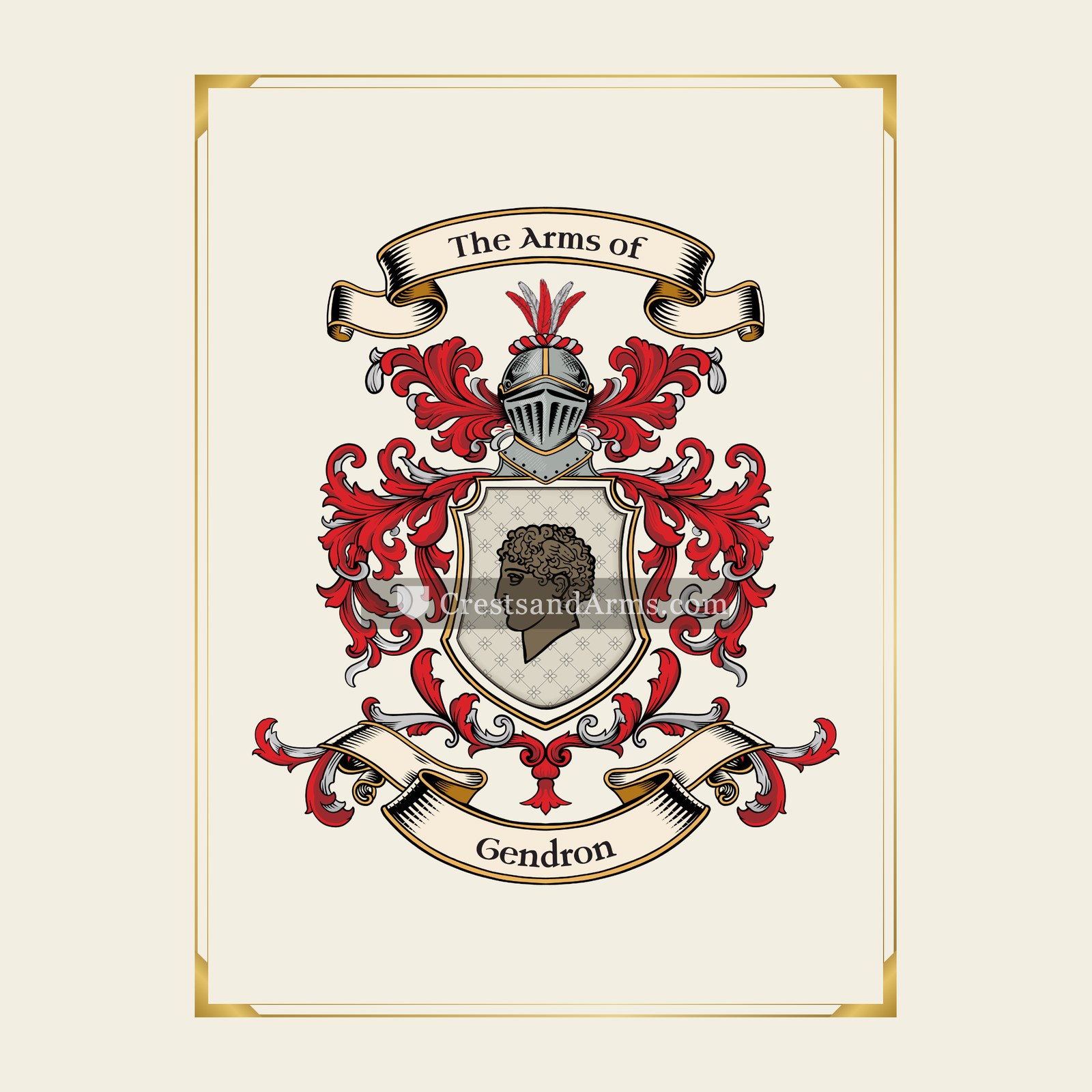 With gold border