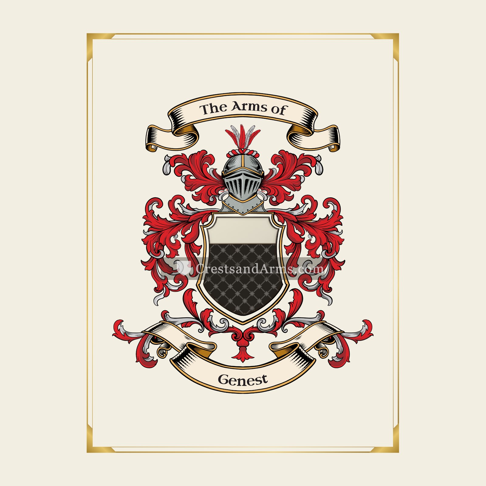 With gold border