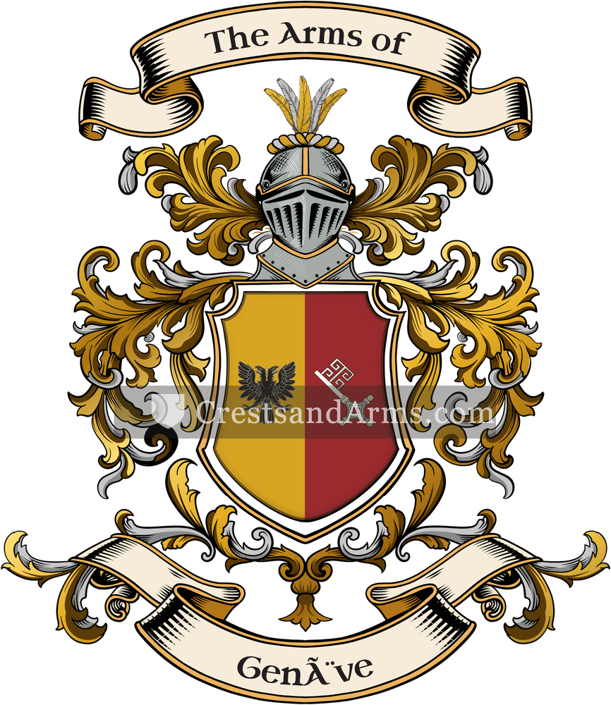 The Genève coat of arms, drawn from the recorded blazon