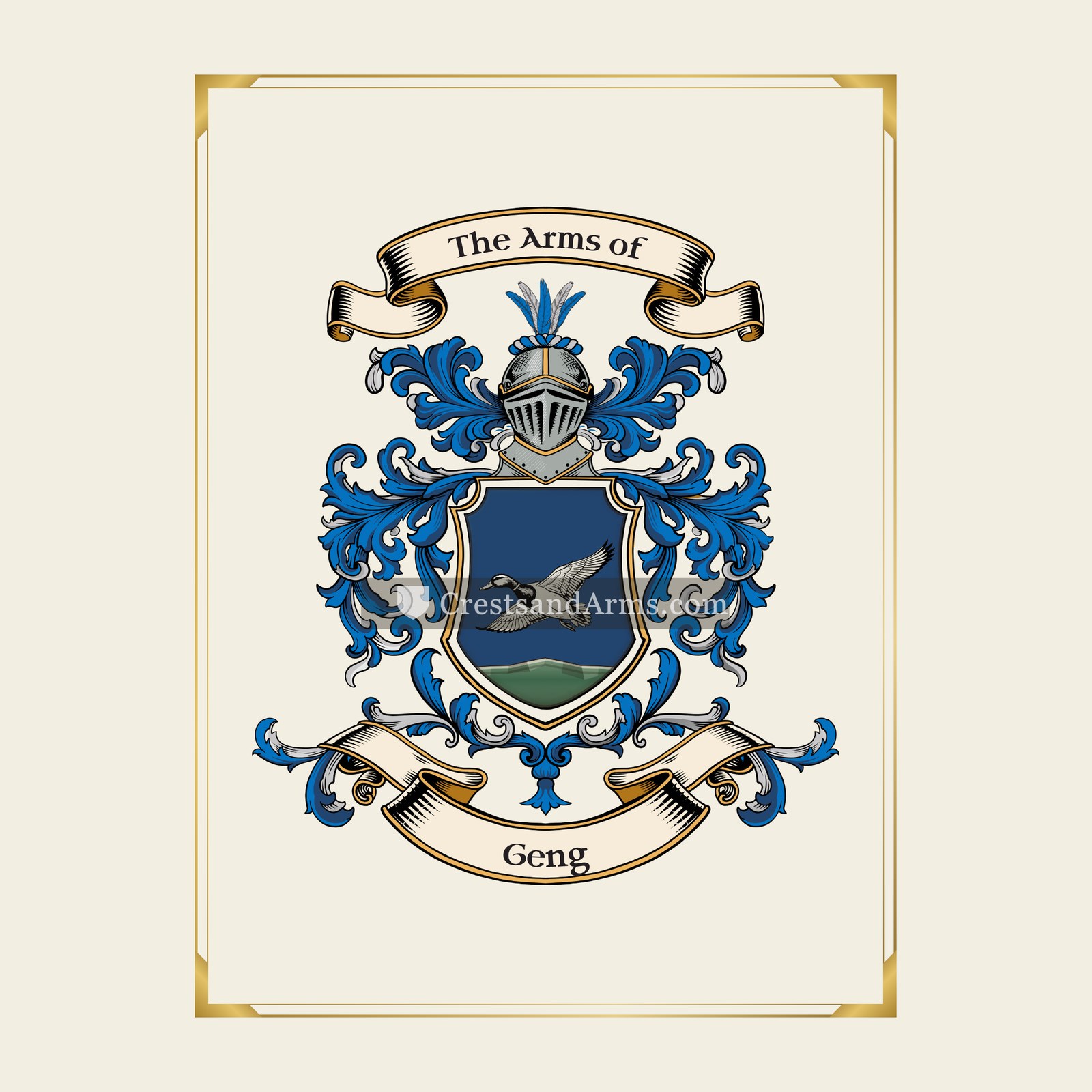 With gold border