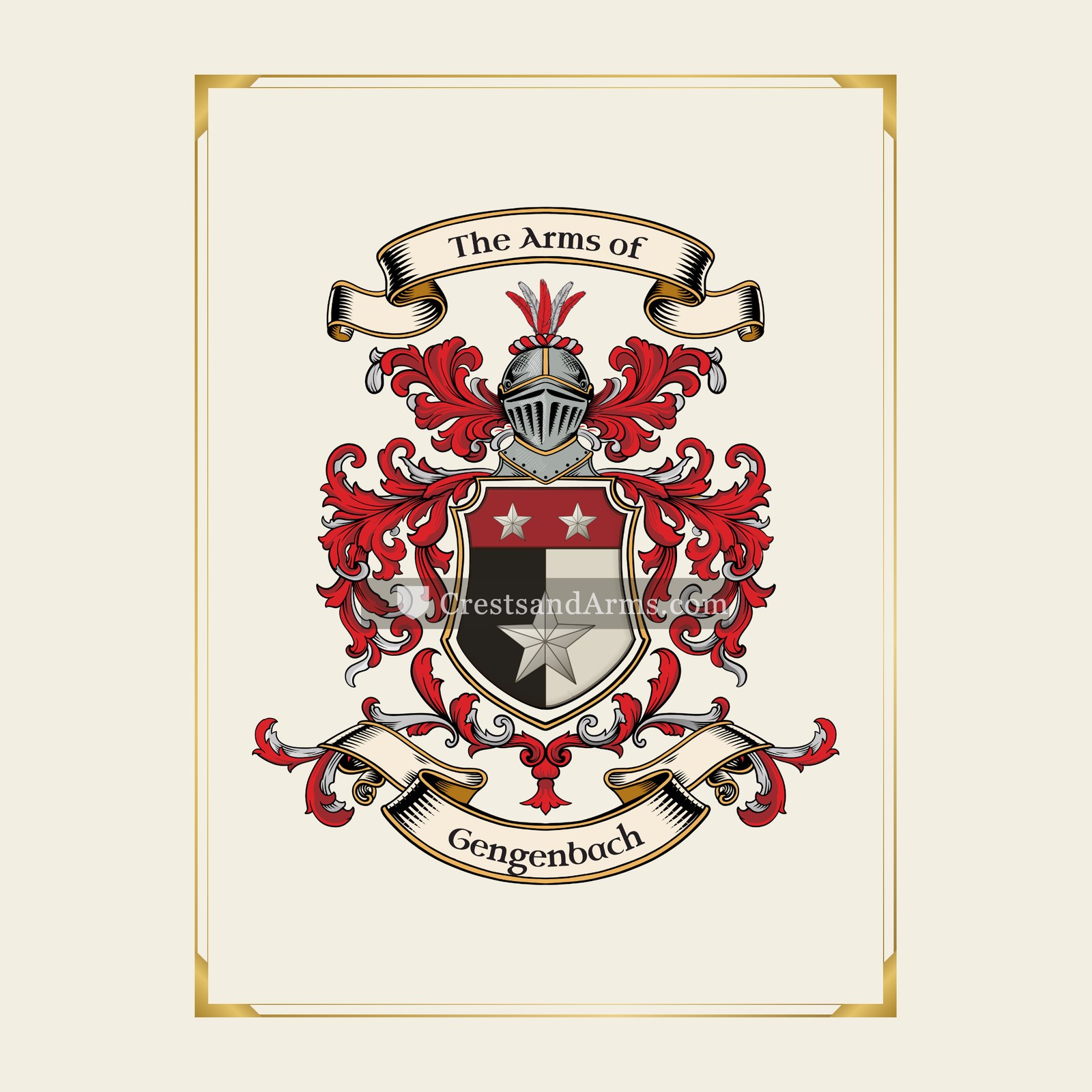 With gold border