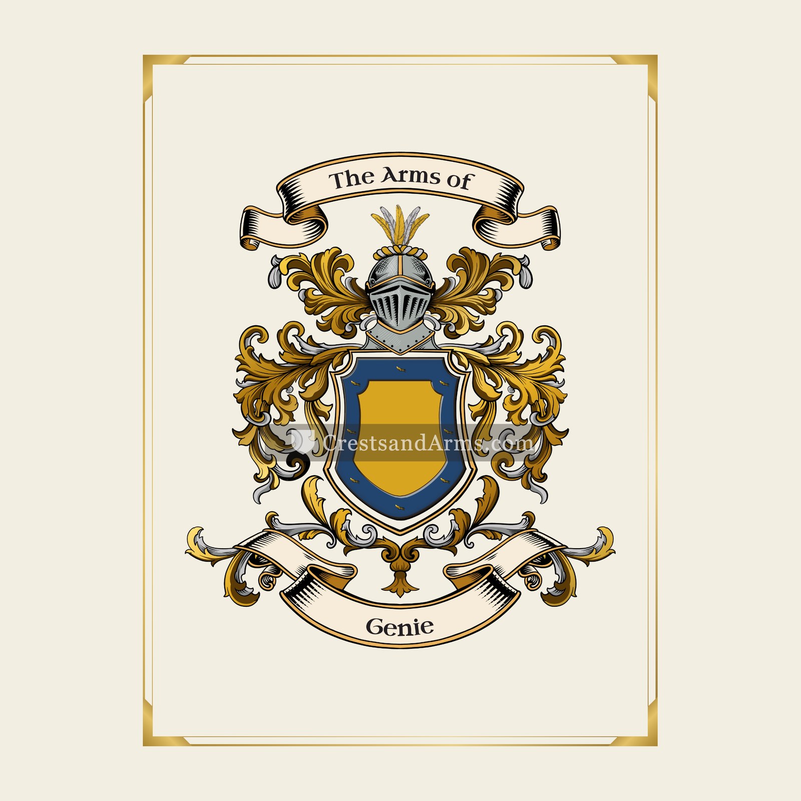 With gold border