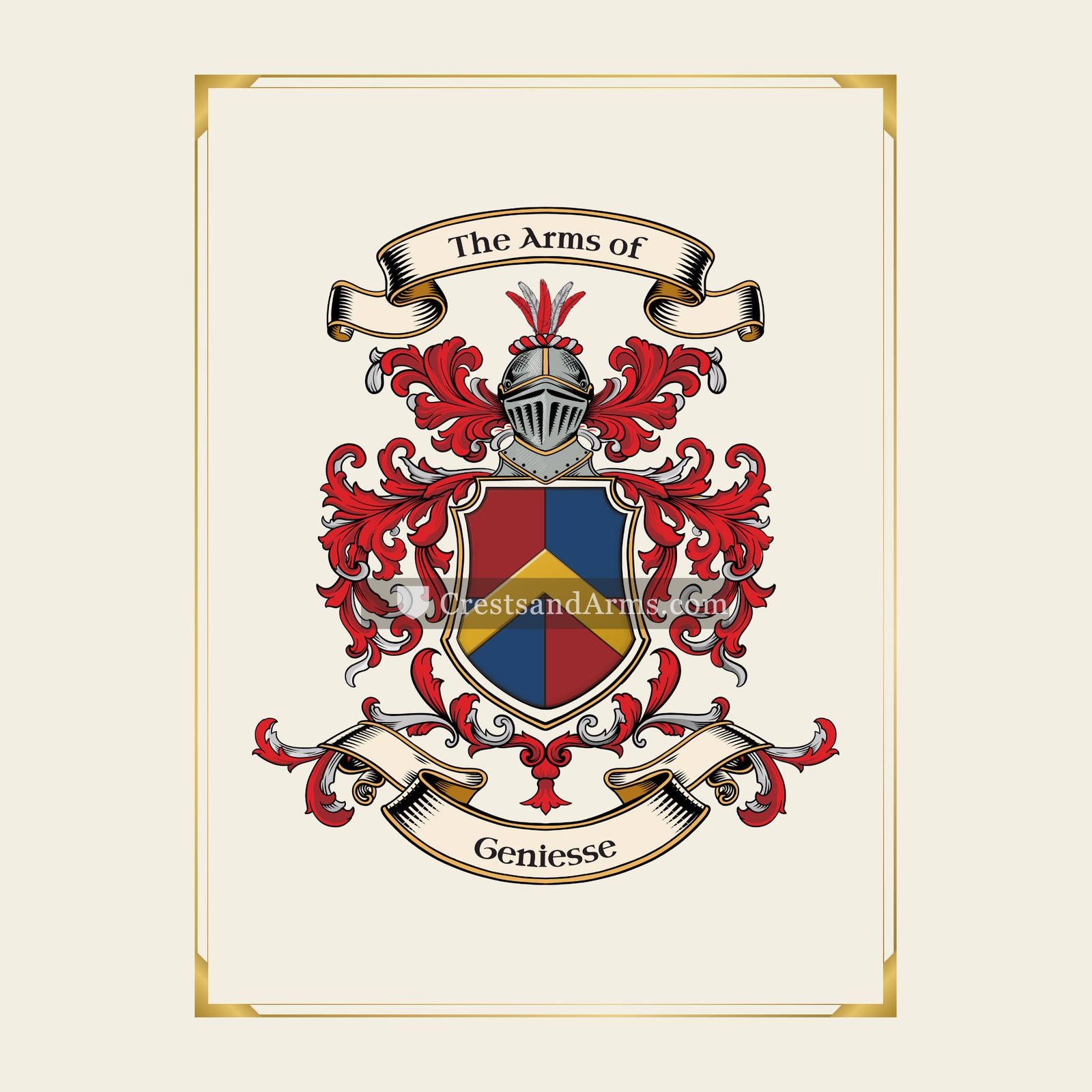 With gold border