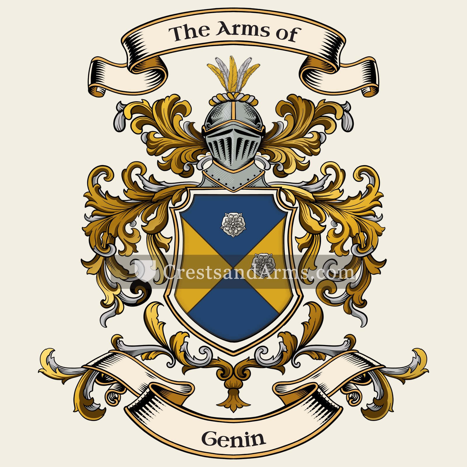 The Genin coat of arms, drawn from the recorded blazon