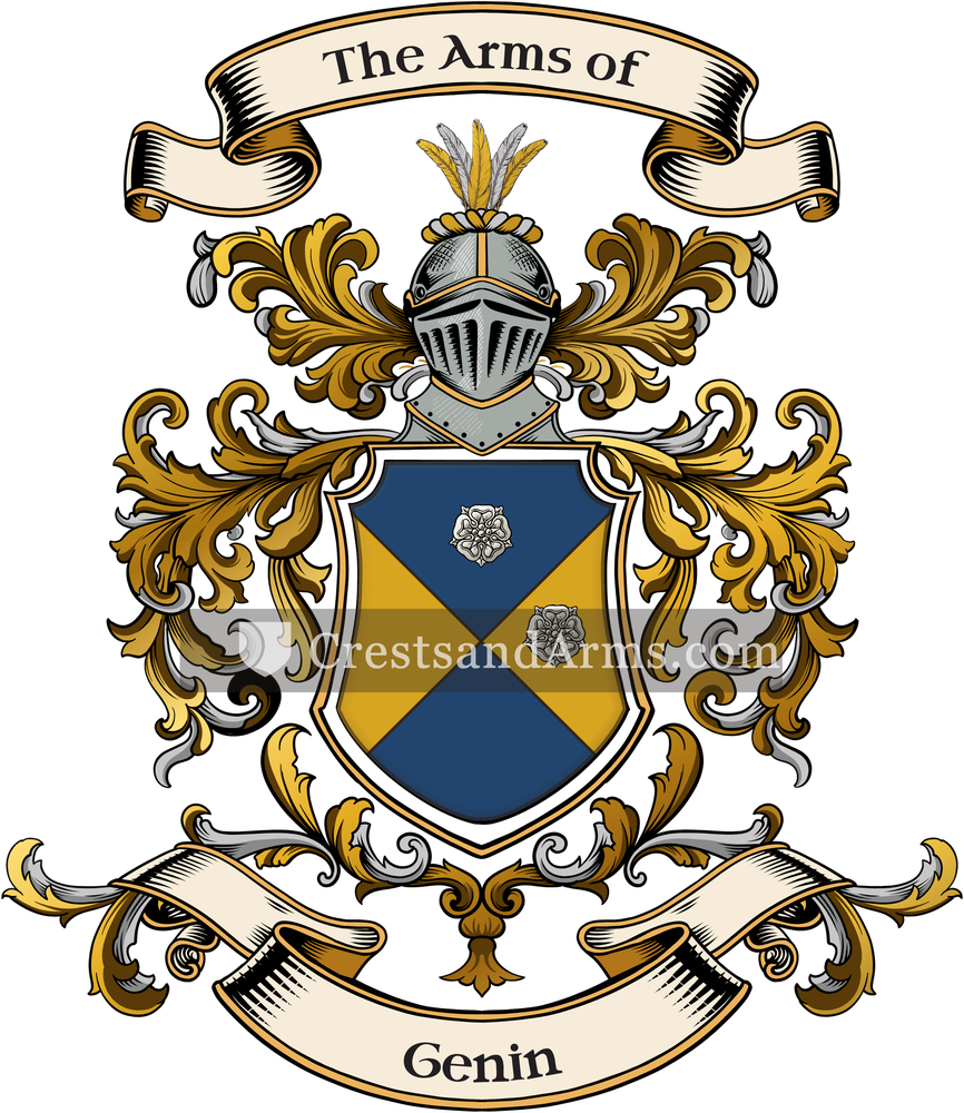 The Genin coat of arms, drawn from the recorded blazon