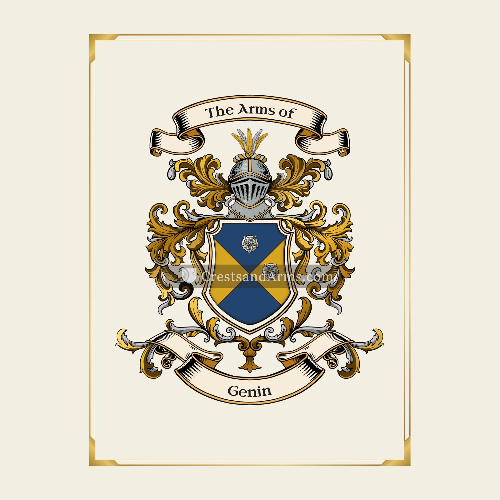 With gold border