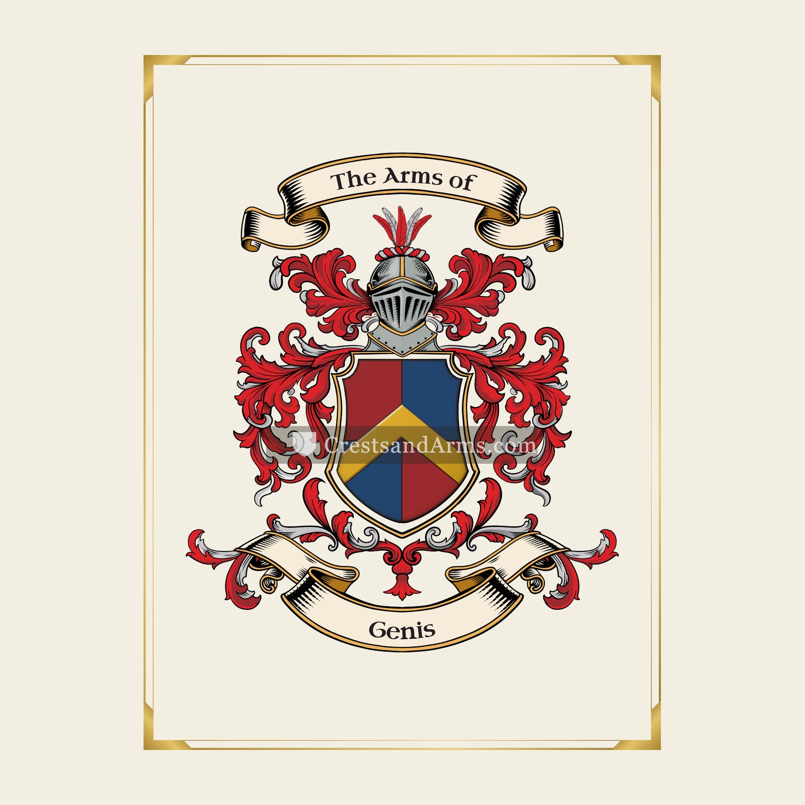 With gold border