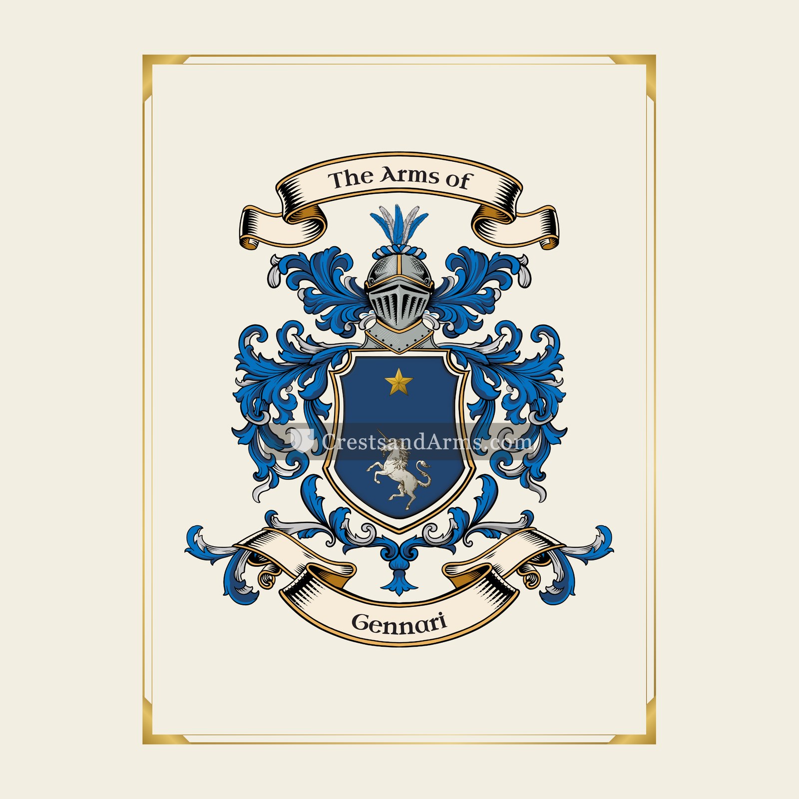 With gold border