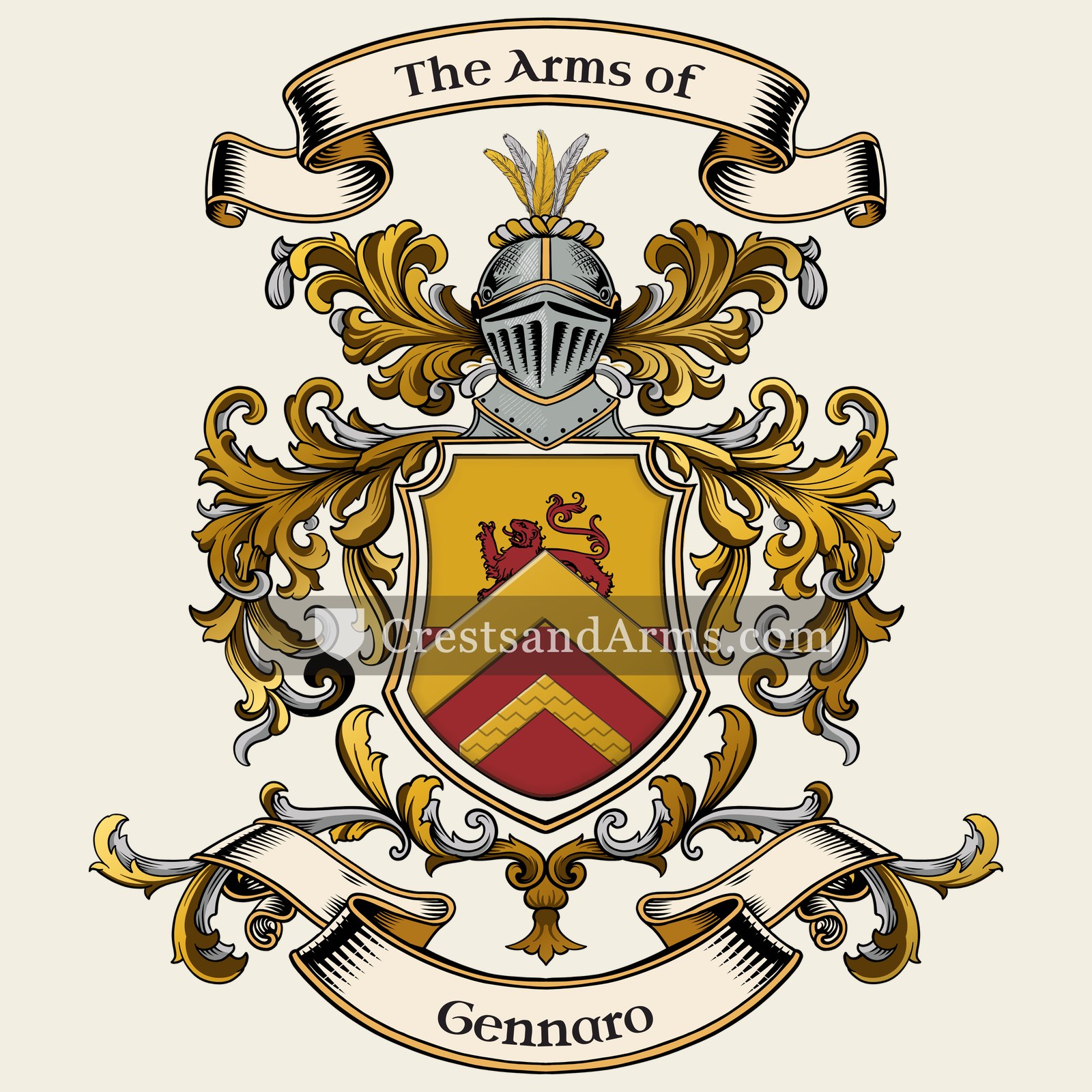 The Gennaro coat of arms, drawn from the recorded blazon