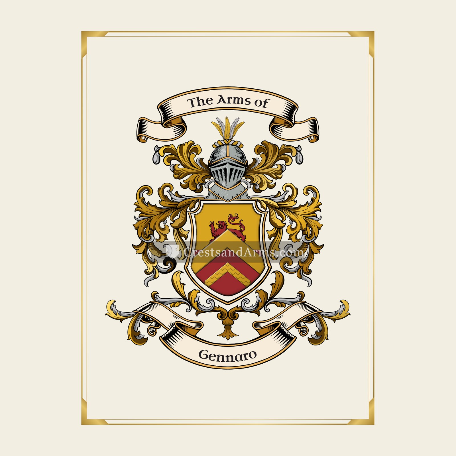 With gold border