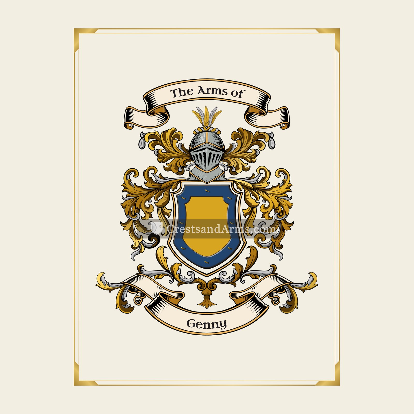 With gold border