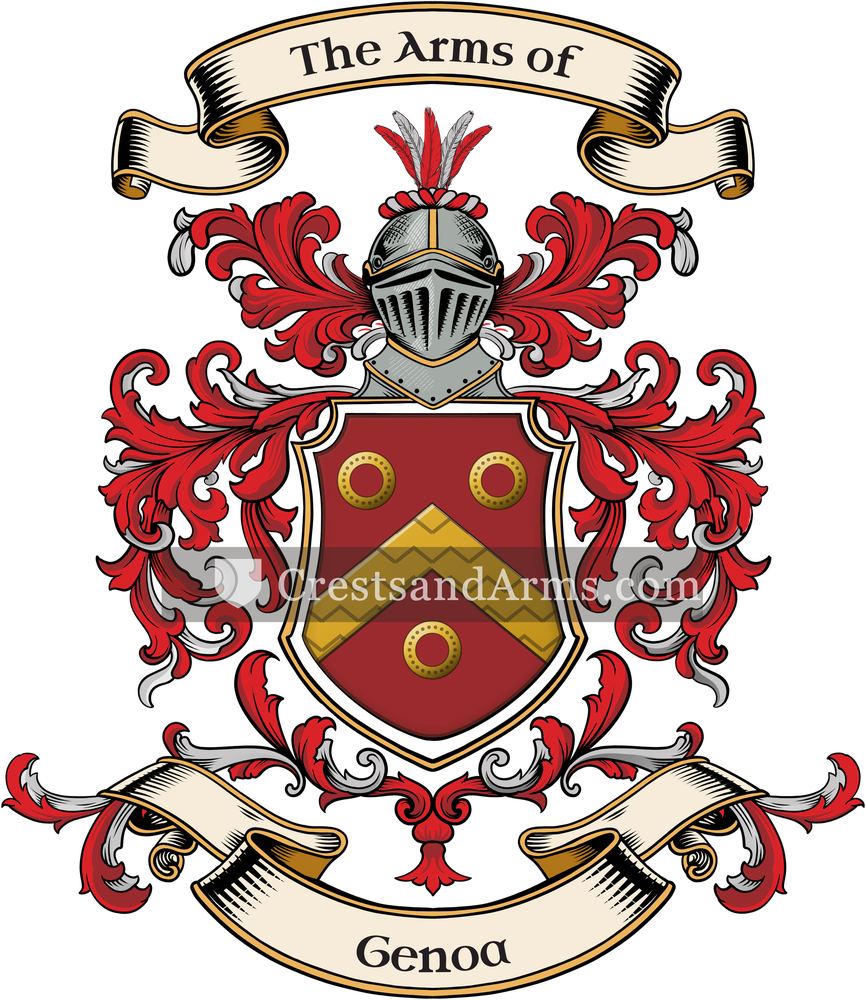 The Genoa coat of arms, drawn from the recorded blazon