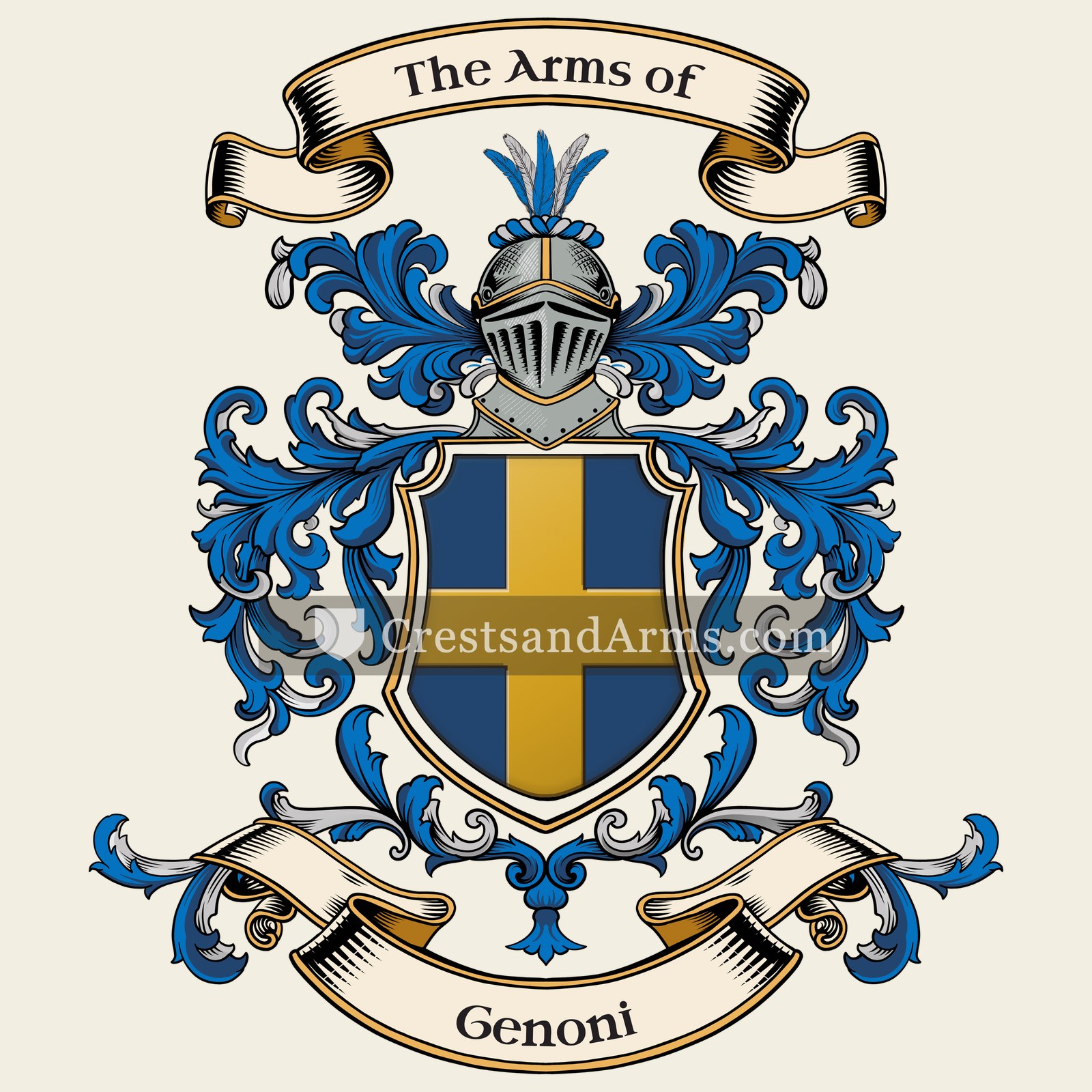 The Genoni coat of arms, drawn from the recorded blazon