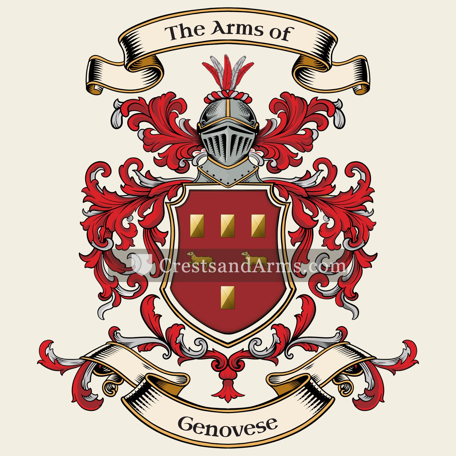 The Genovese coat of arms, drawn from the recorded blazon
