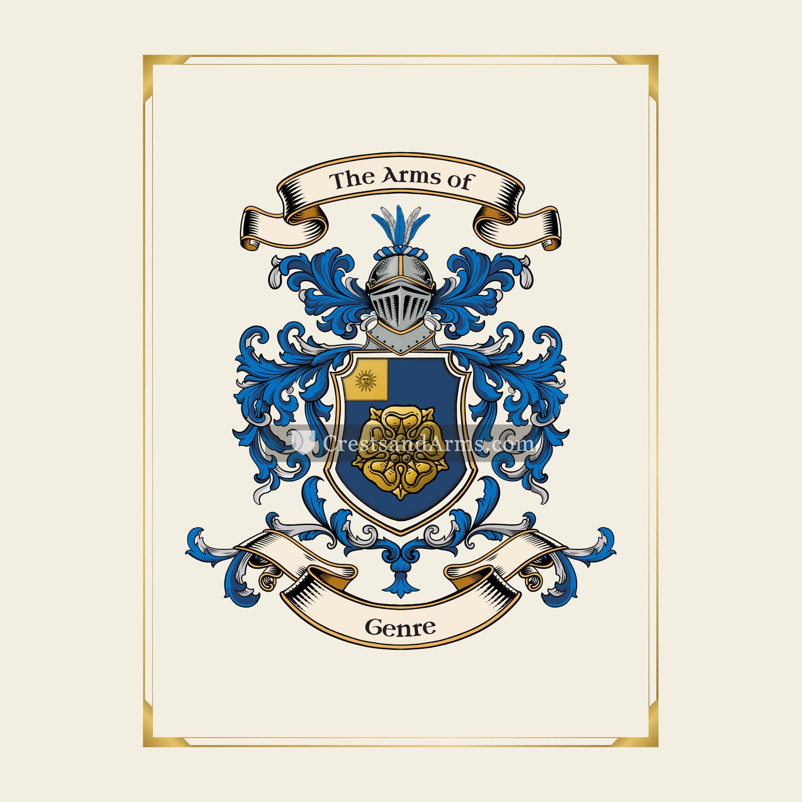 With gold border