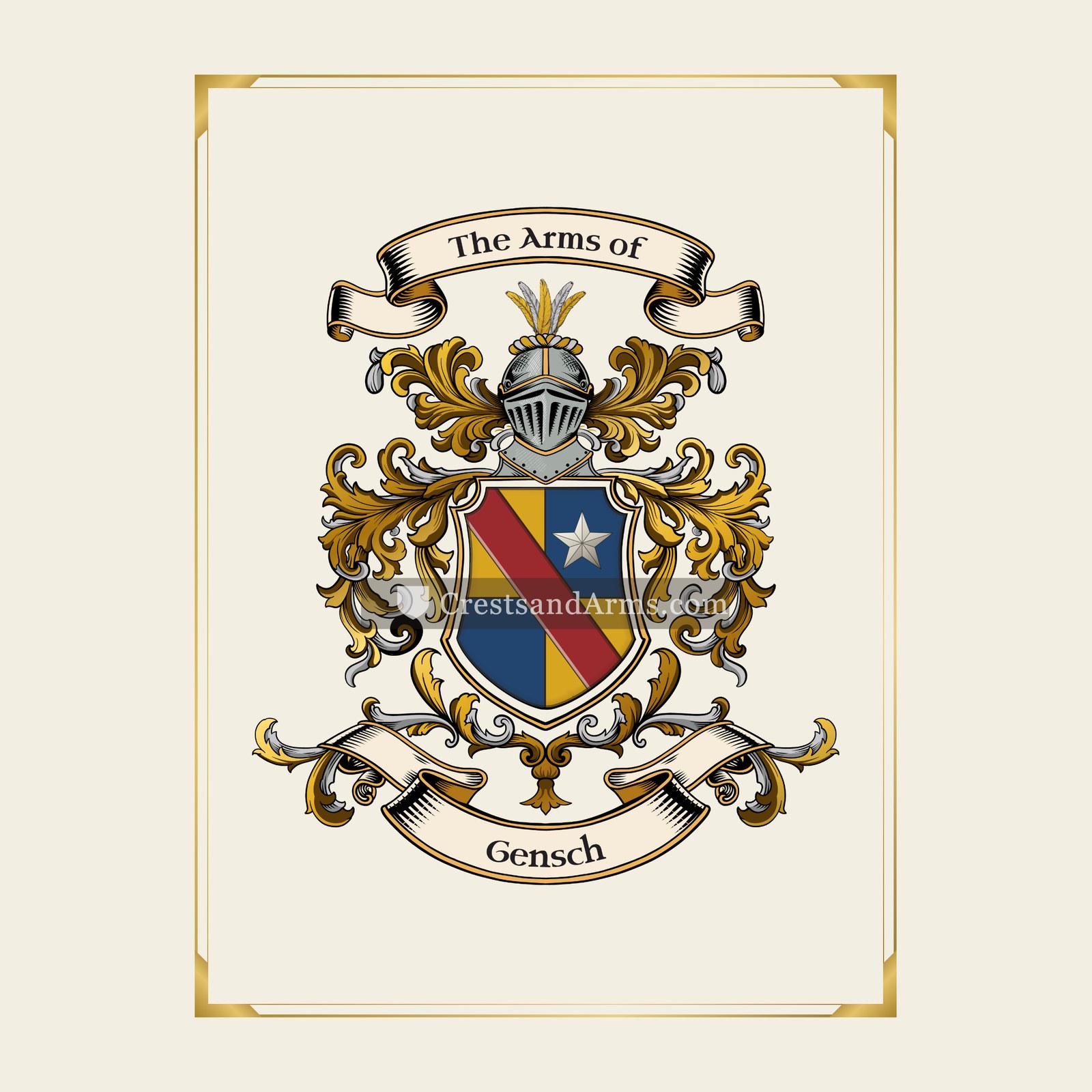 With gold border