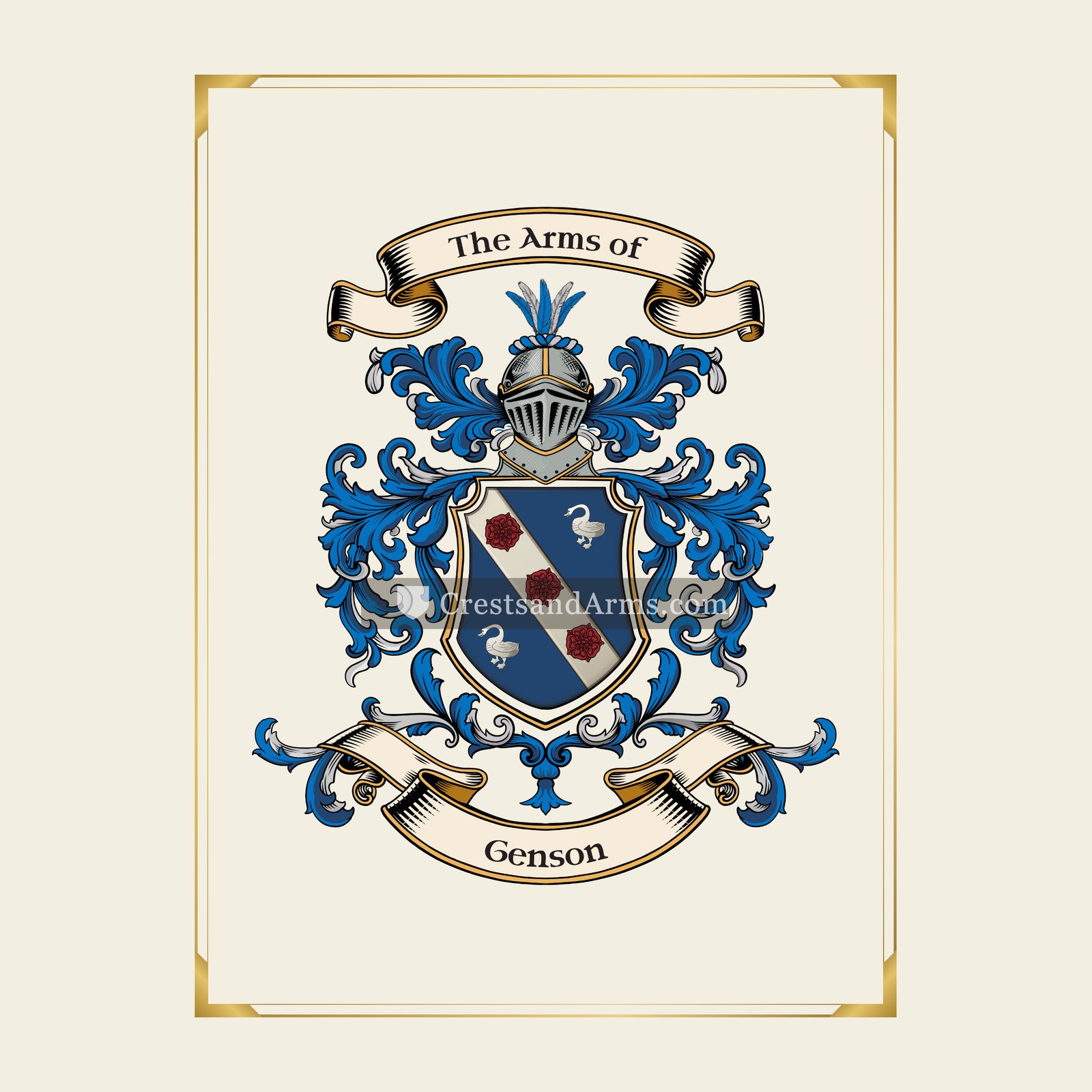 With gold border