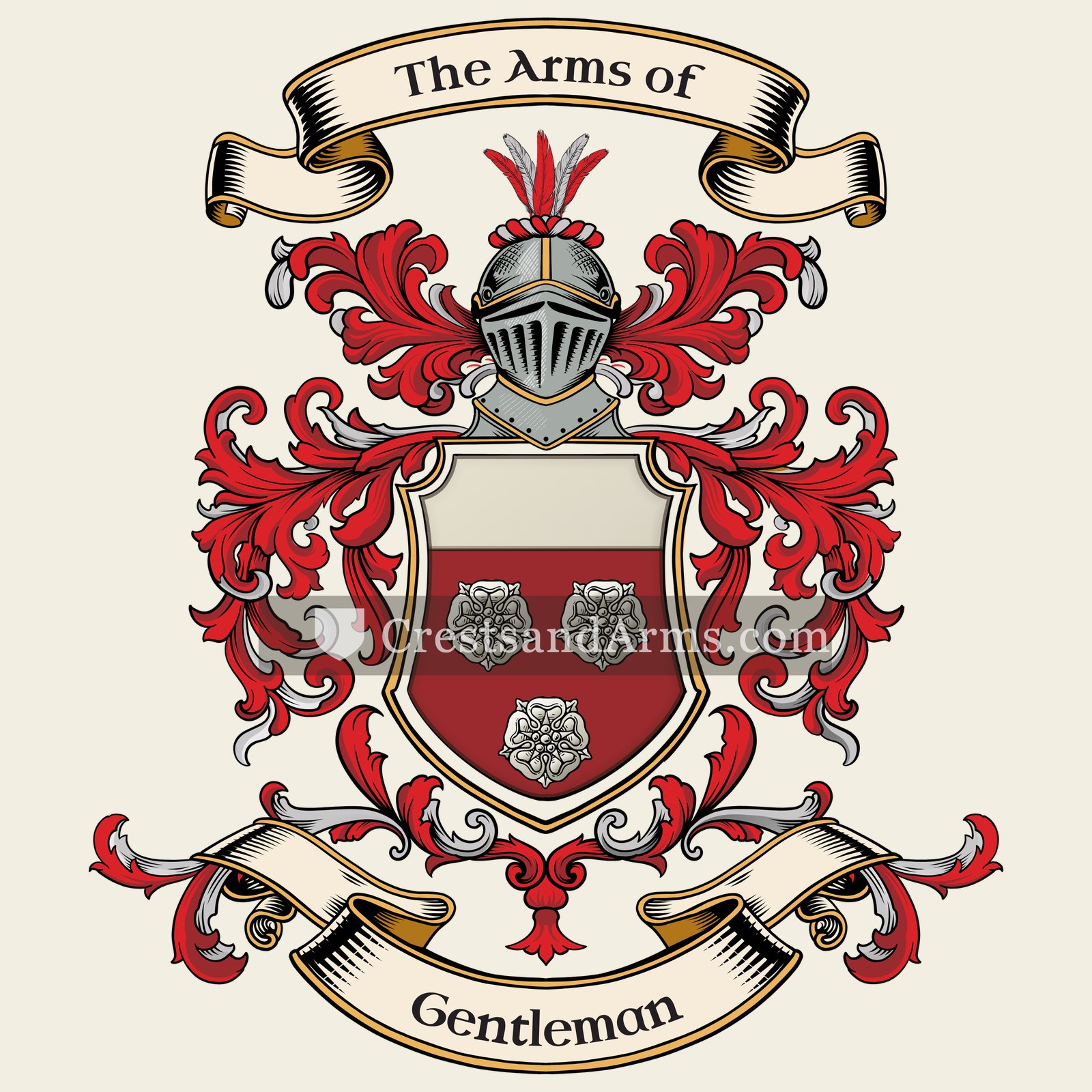 The Gentleman coat of arms, drawn from the recorded blazon