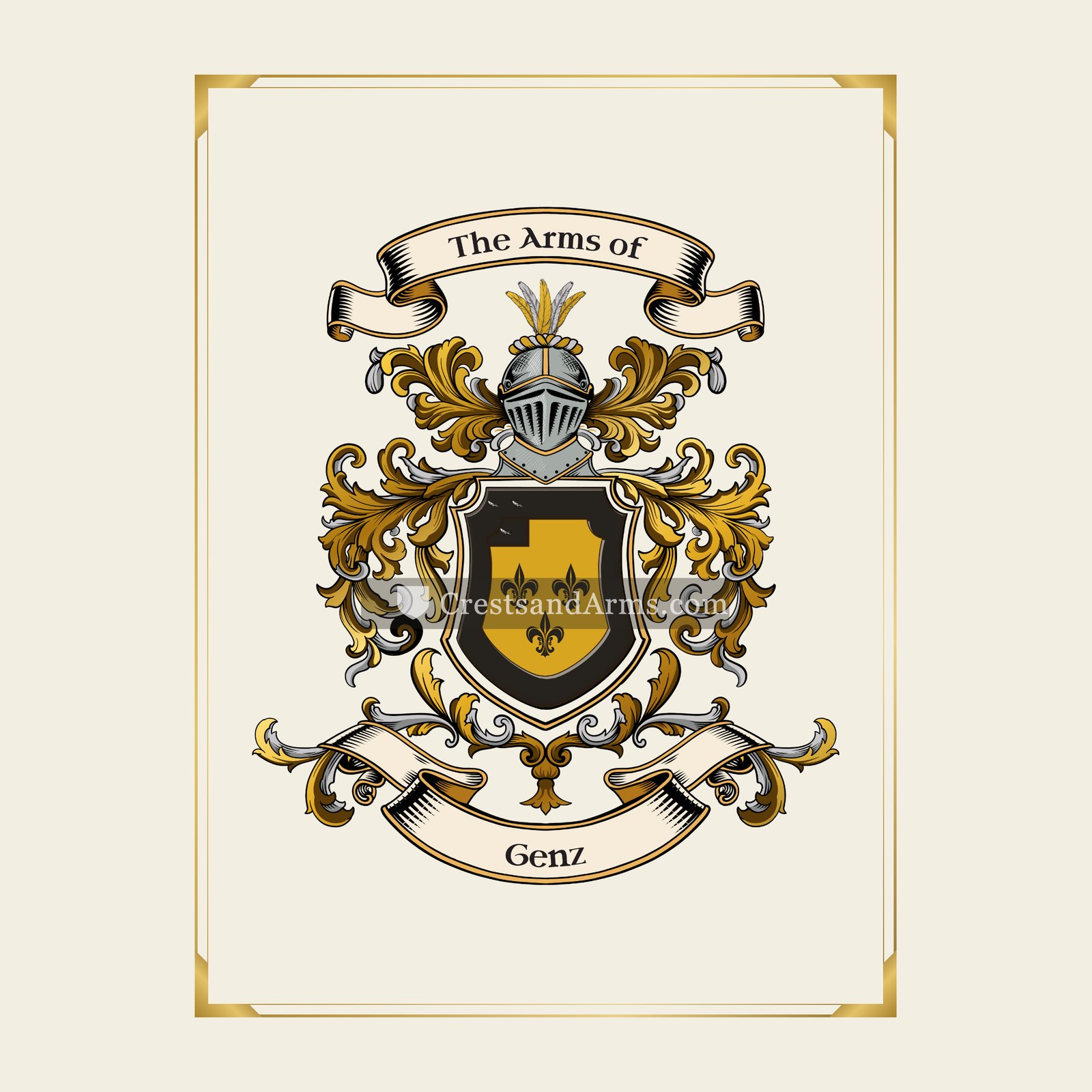 With gold border