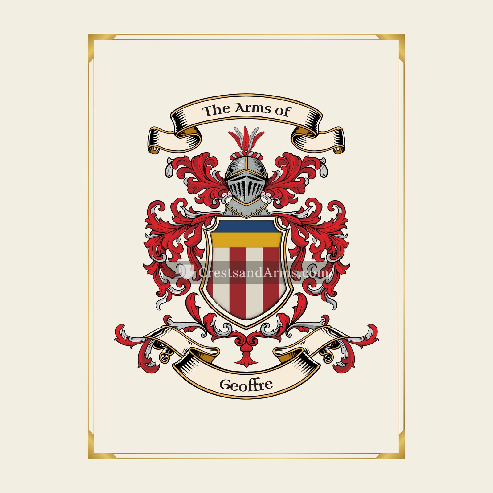 With gold border