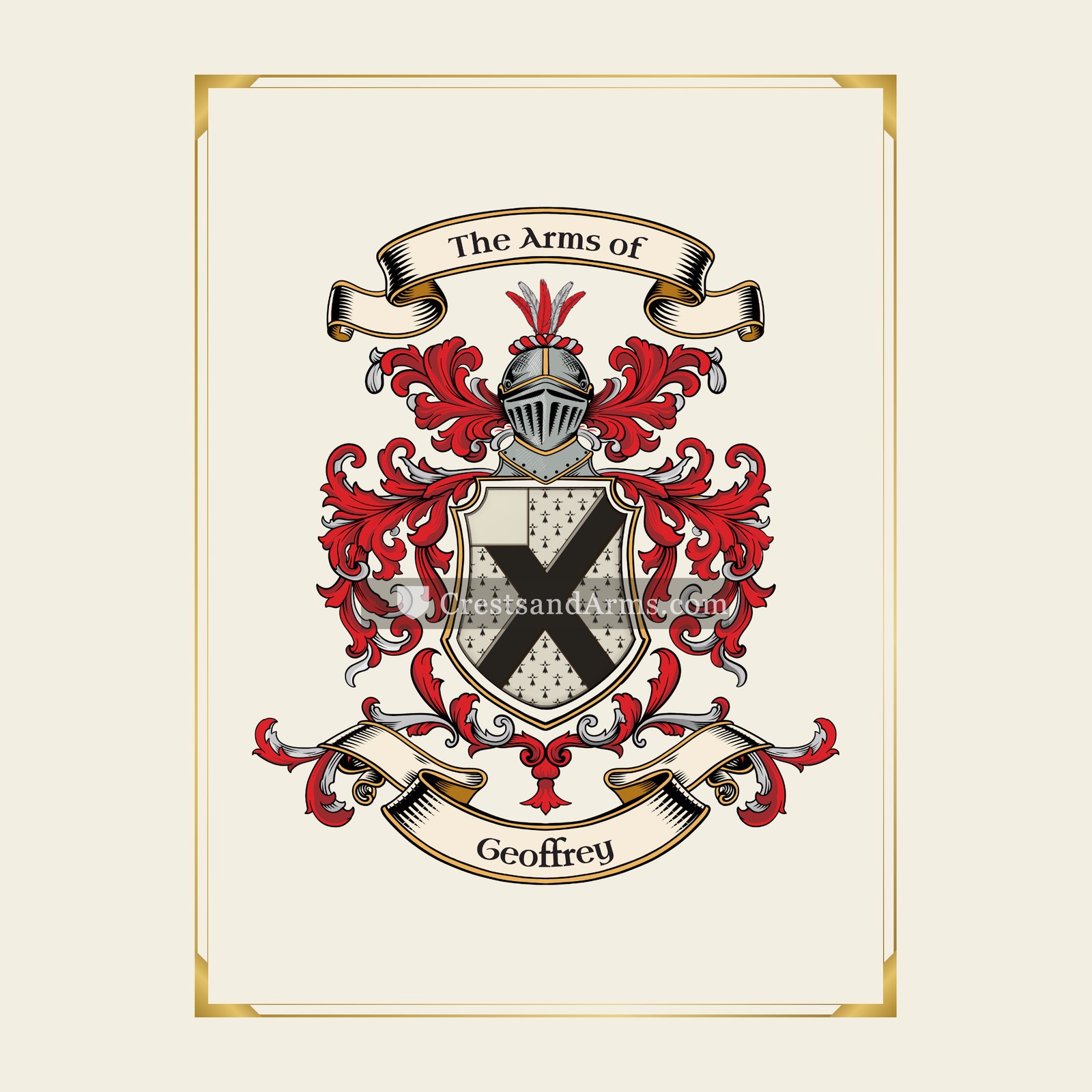 With gold border