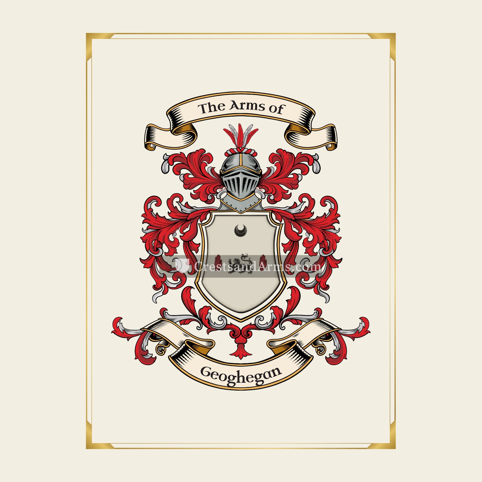 With gold border