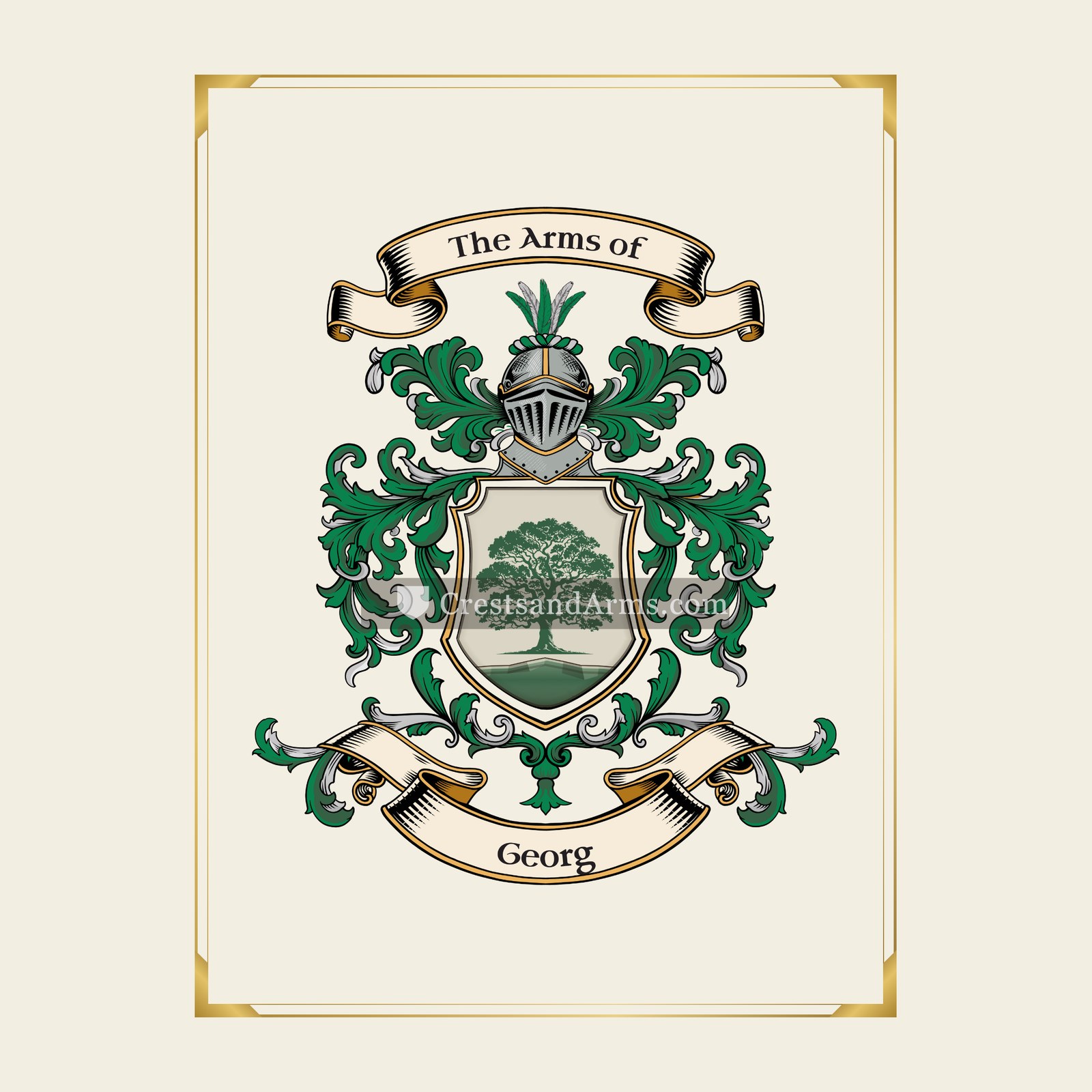 With gold border