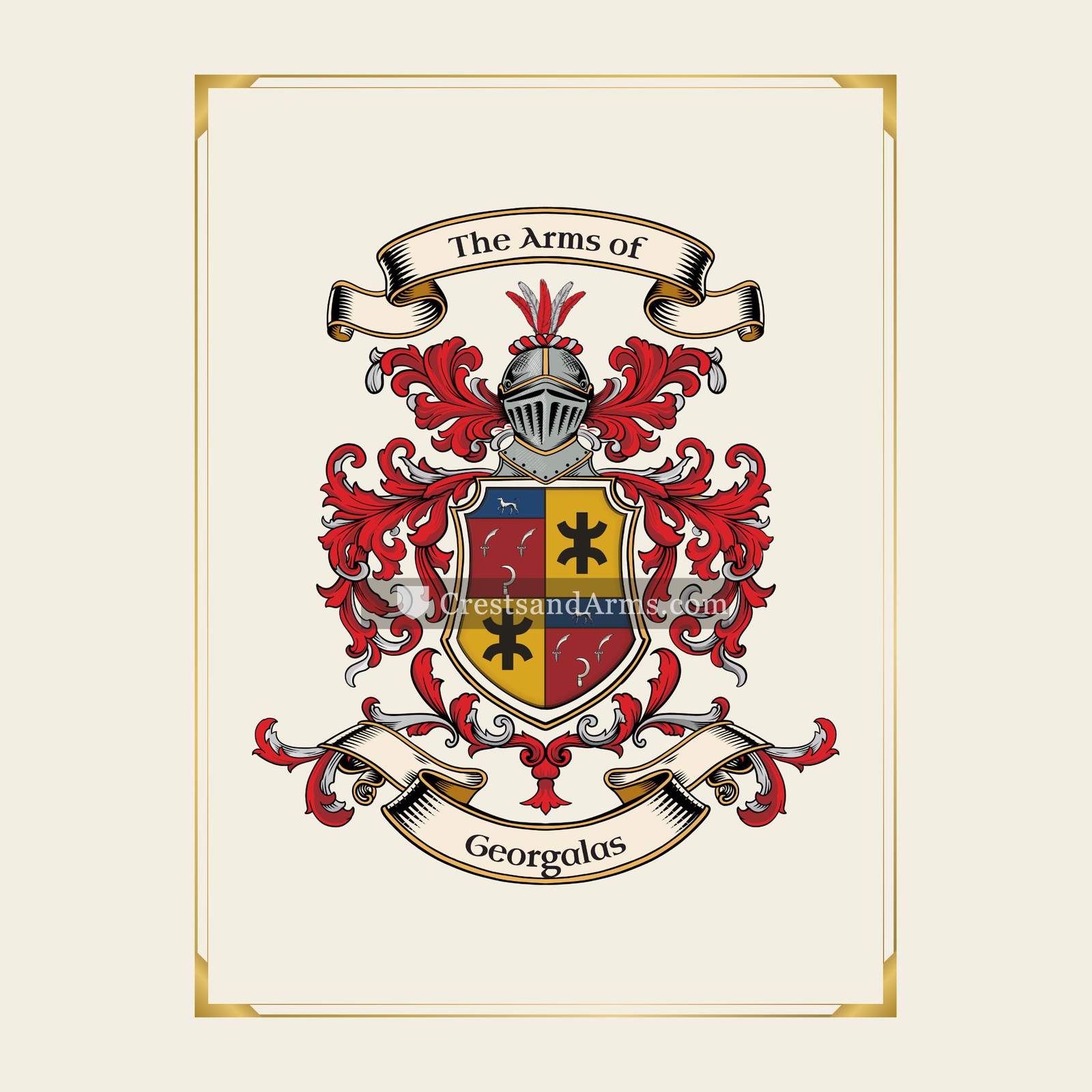 With gold border