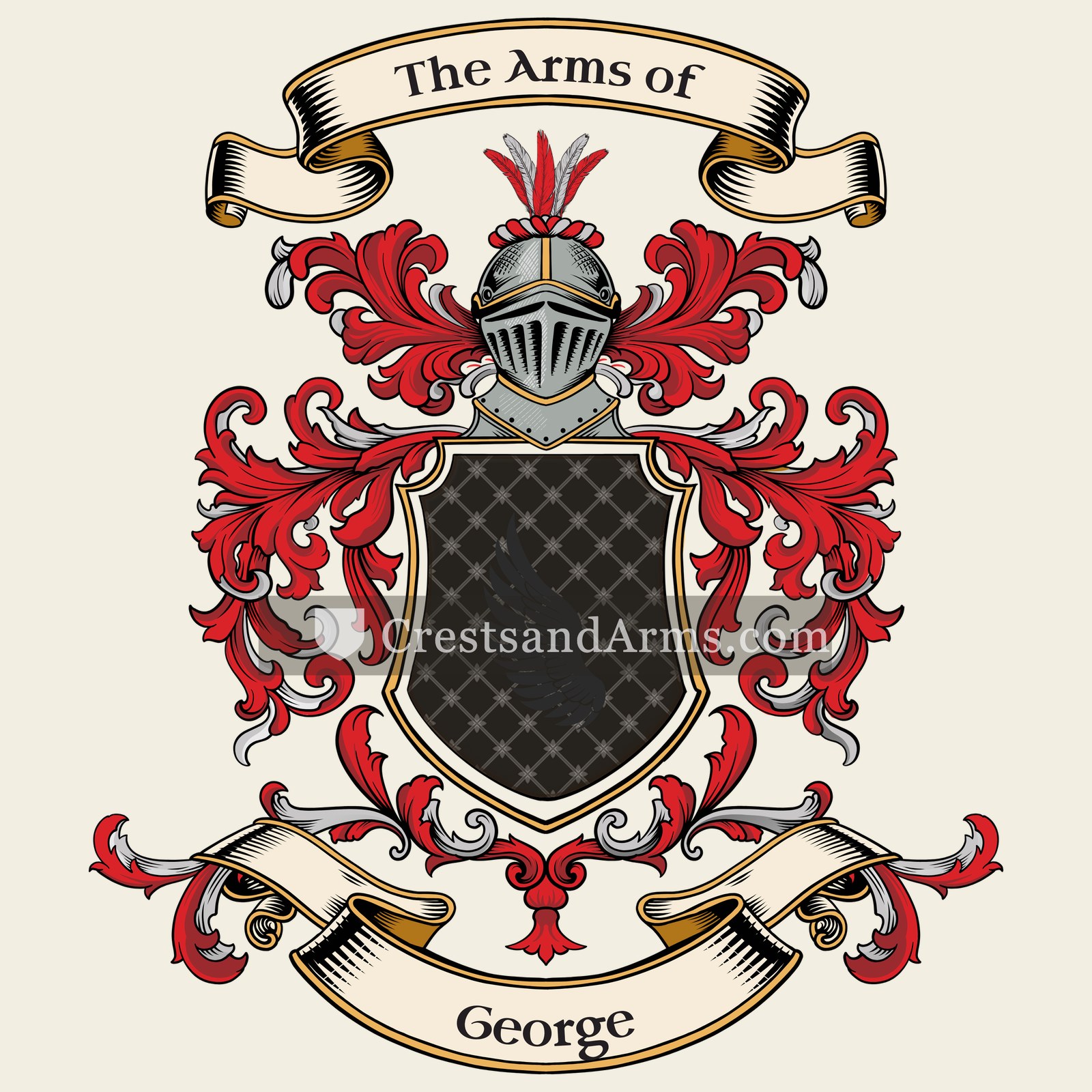 The George coat of arms, drawn from the recorded blazon