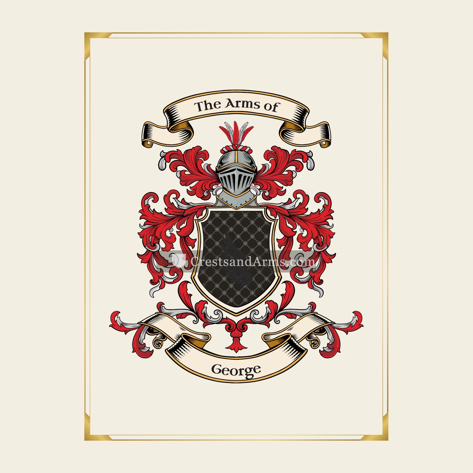 With gold border