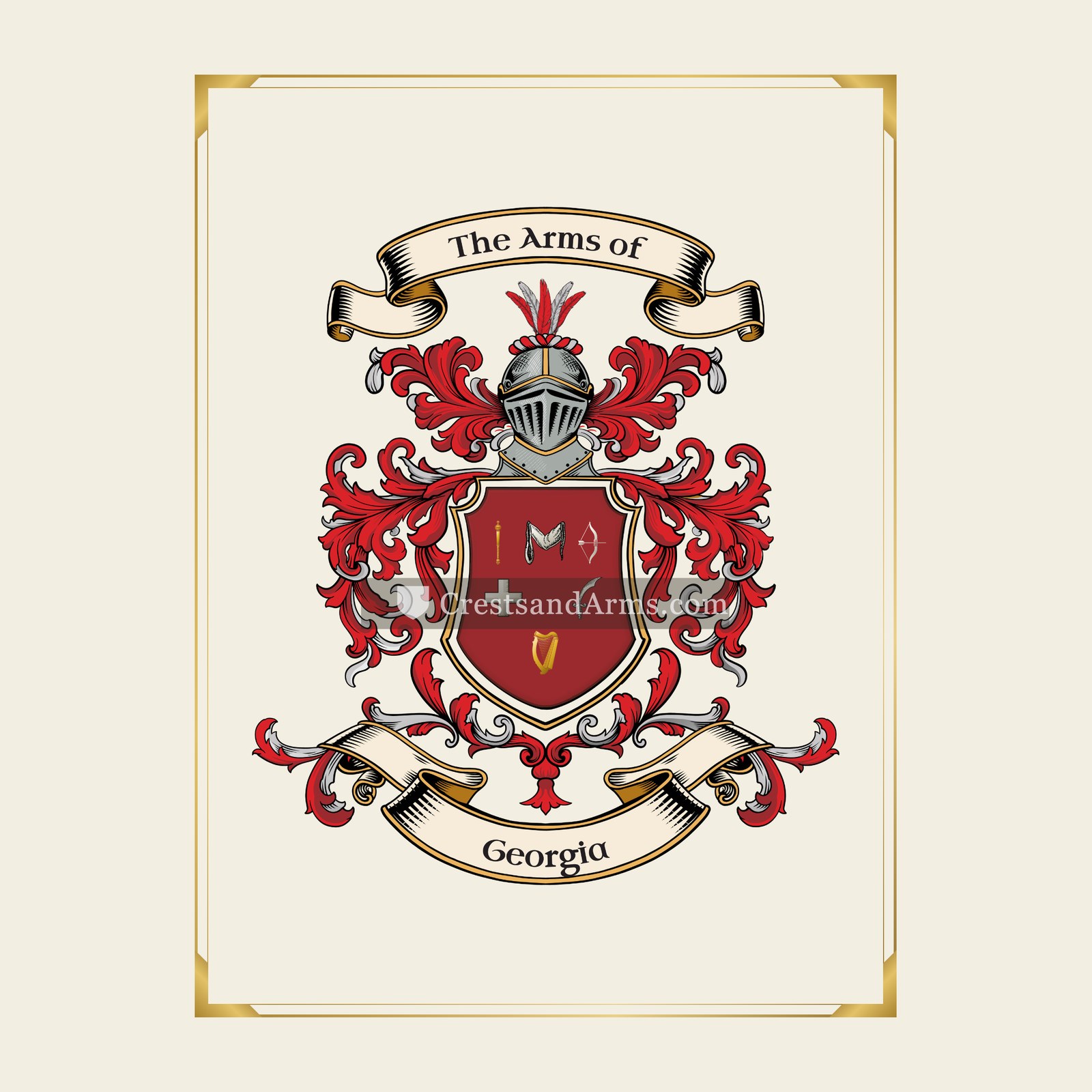 With gold border