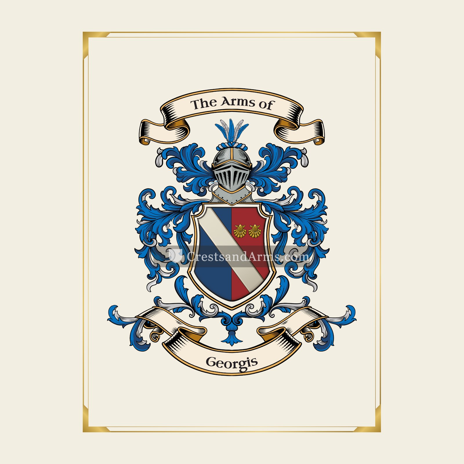 With gold border