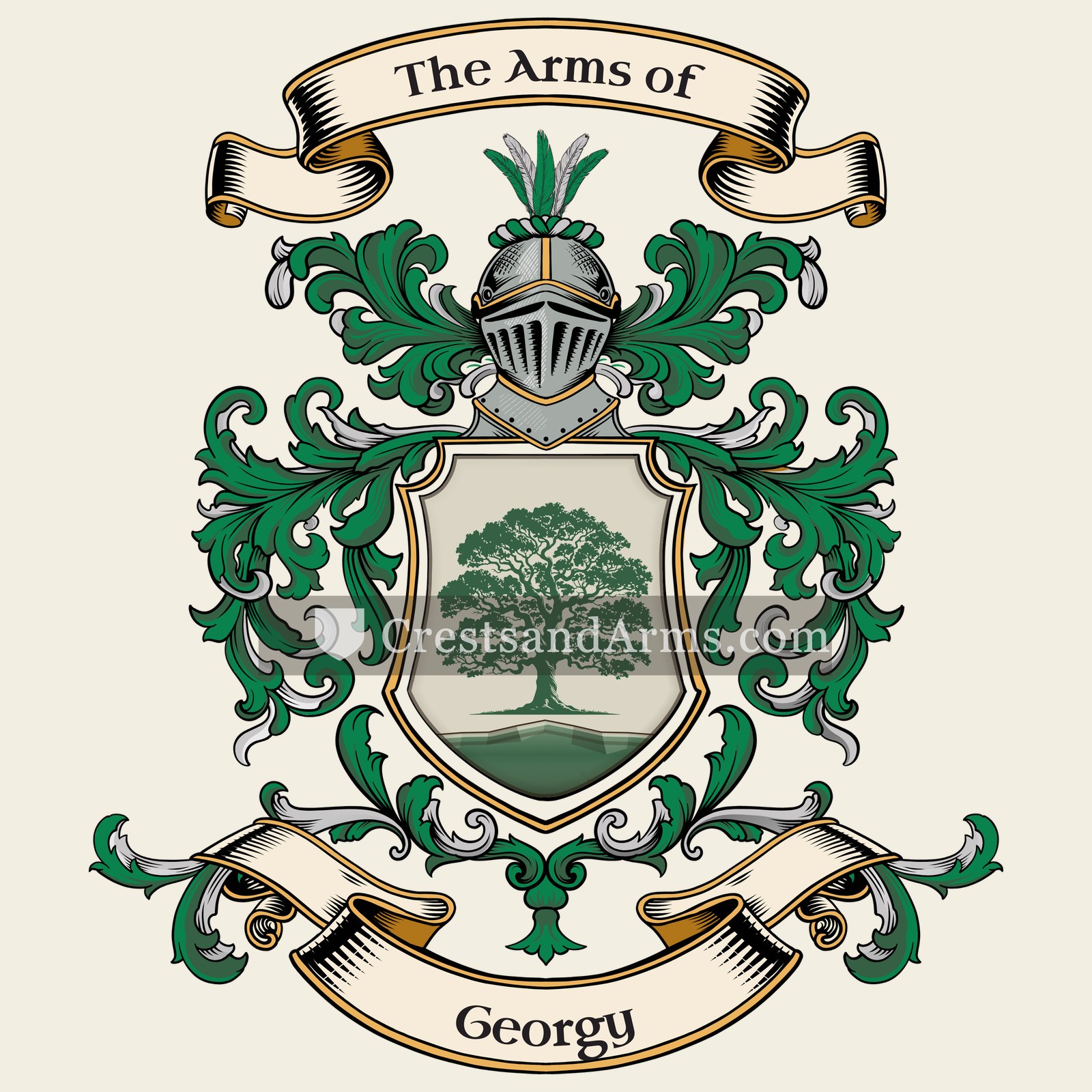 The Georgy coat of arms, drawn from the recorded blazon