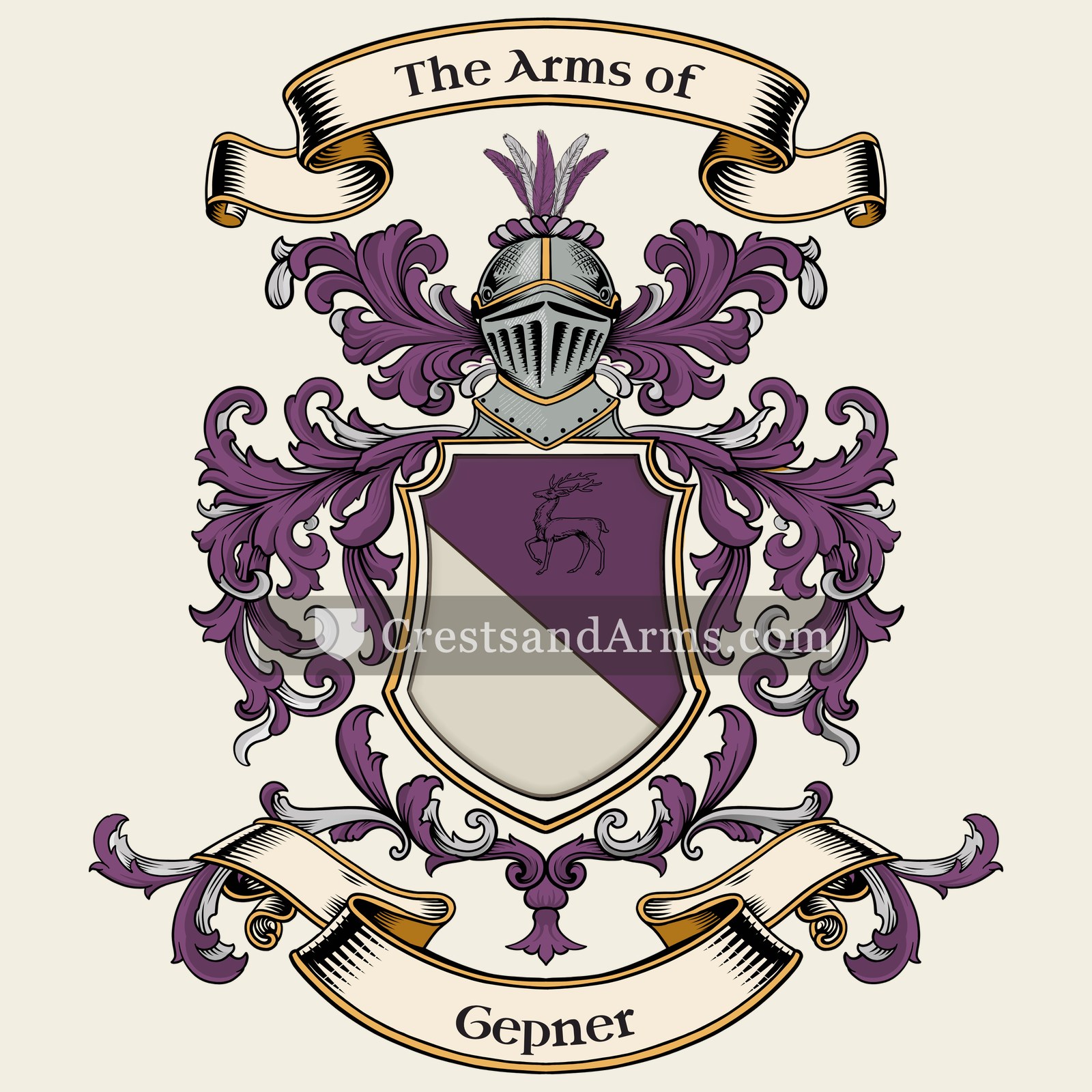 The Gepner coat of arms, drawn from the recorded blazon