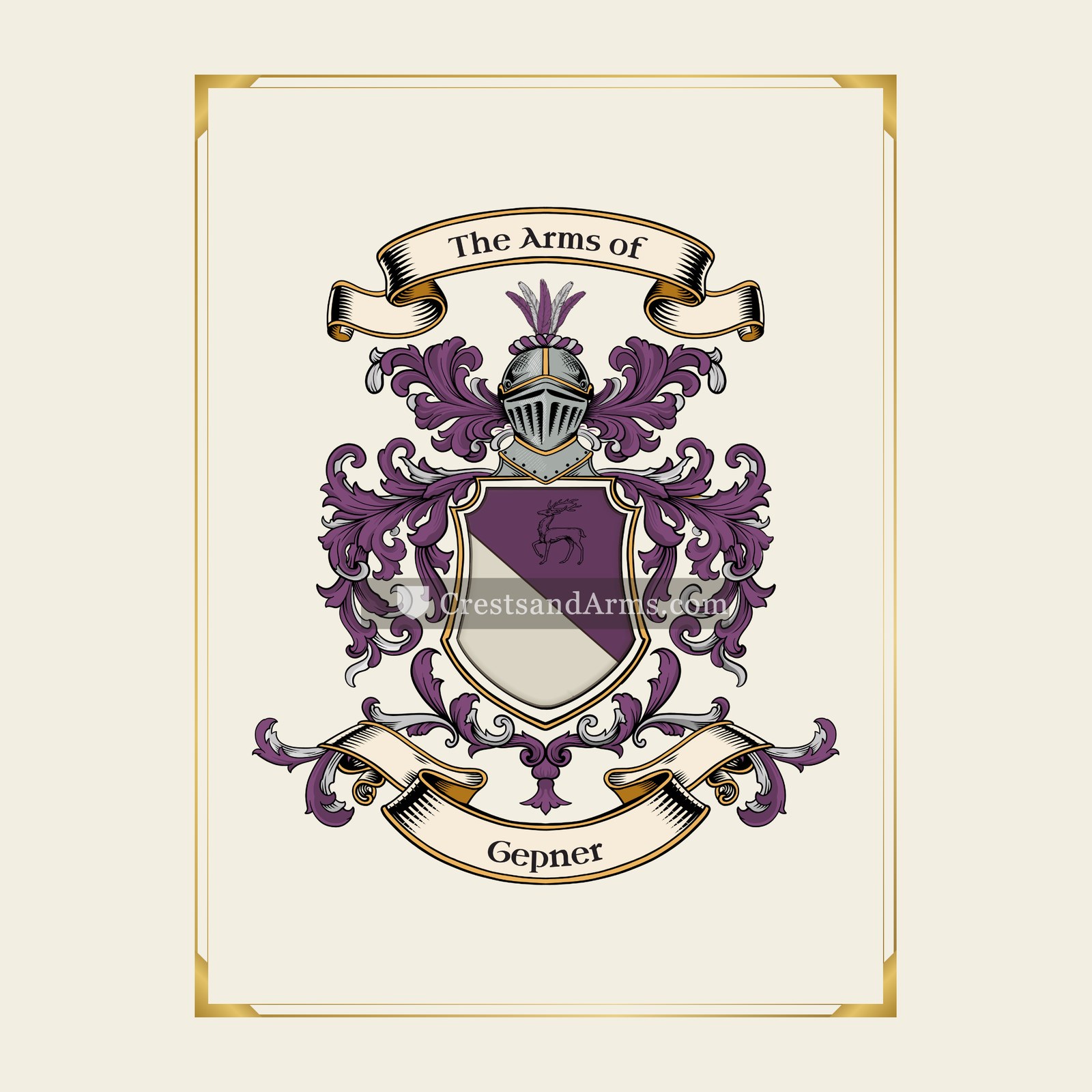 With gold border