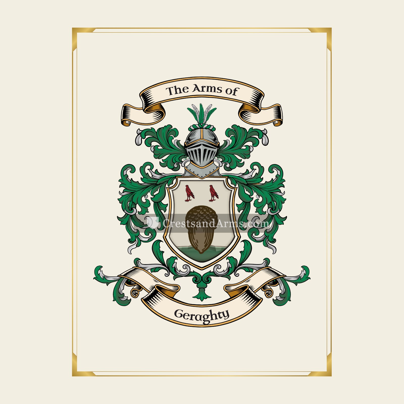 With gold border